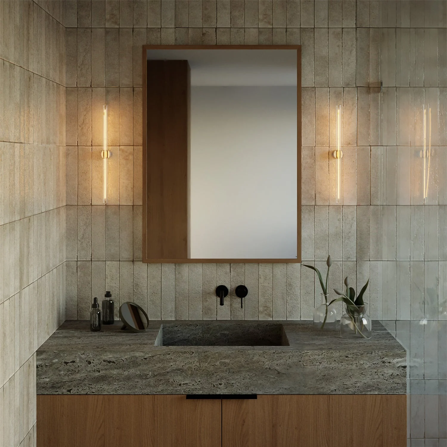 Esse14 lamp holder for wall or ceiling with S14d fitting - Waterproof IP44 - White marble effect - Image 3