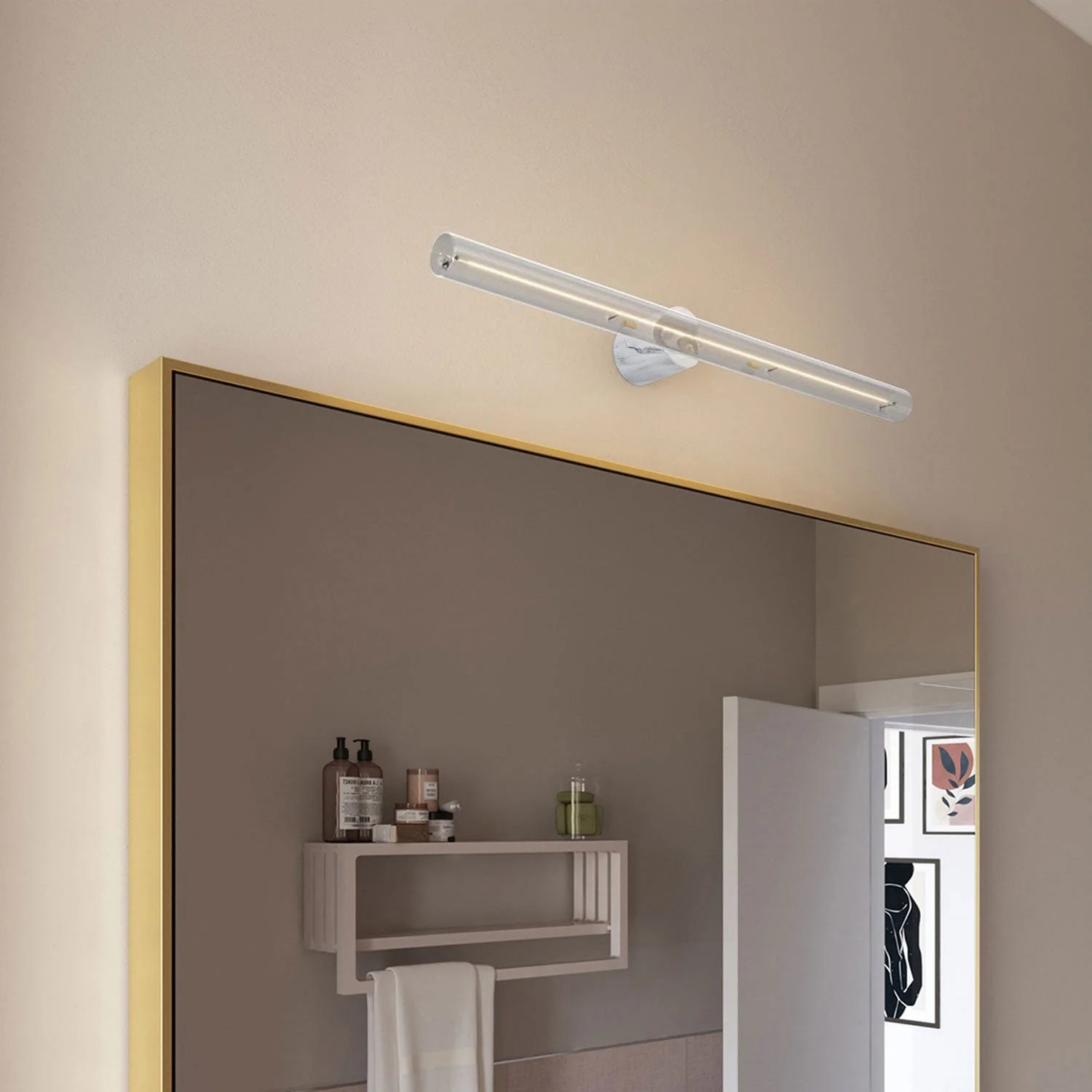 Esse14 lamp holder for wall or ceiling with S14d fitting - Waterproof IP44 - White marble effect - Image 5