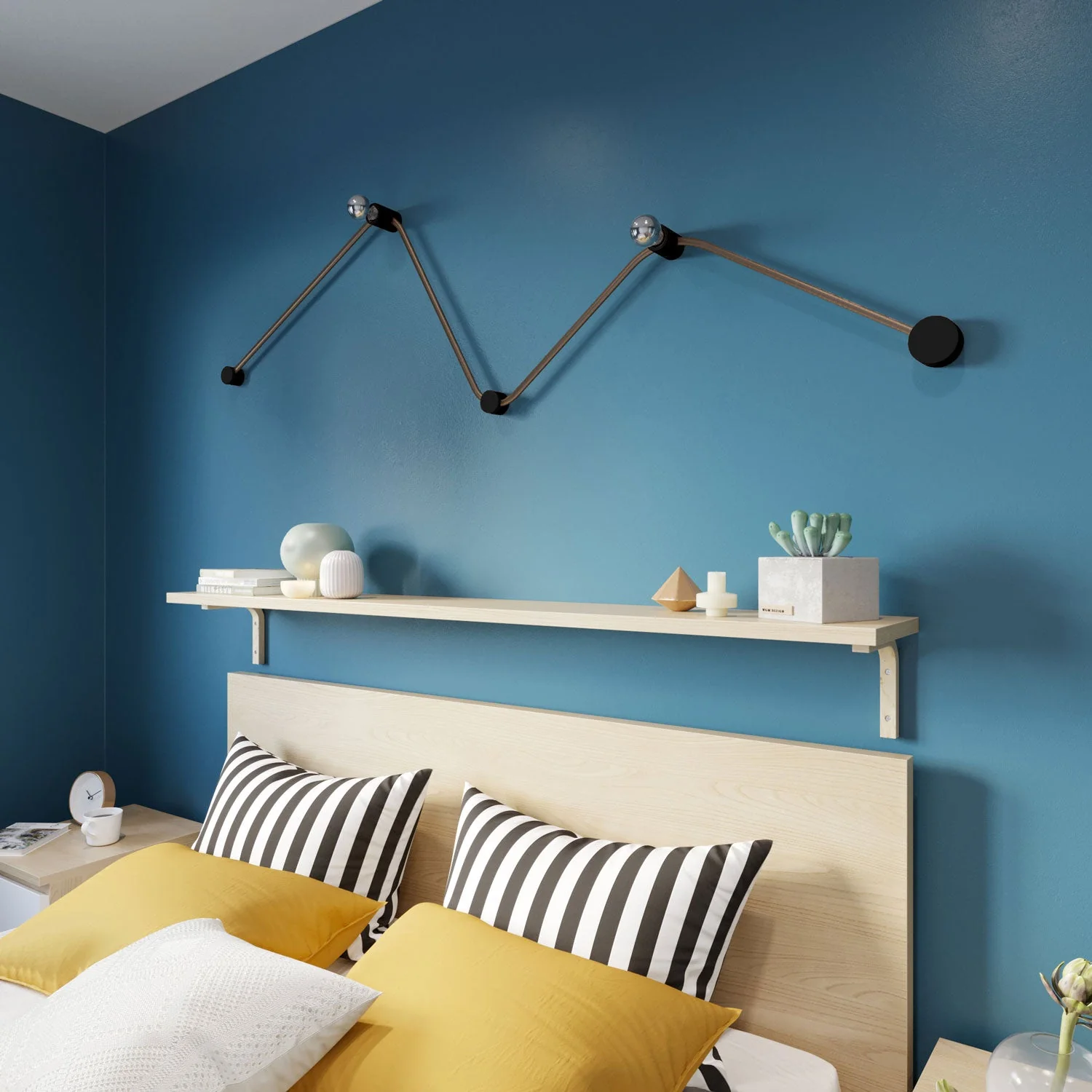 Wooden lamp holder for string light cable and Filé system. Made in Italy - Black - Image 6