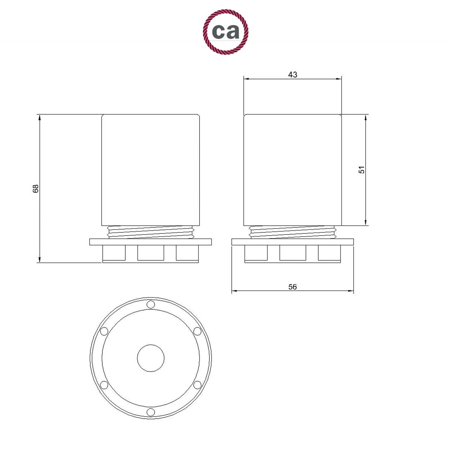 E27 semi-threaded metal lamp holder kit with hidden cable clamp - Satin titanium - Image 5