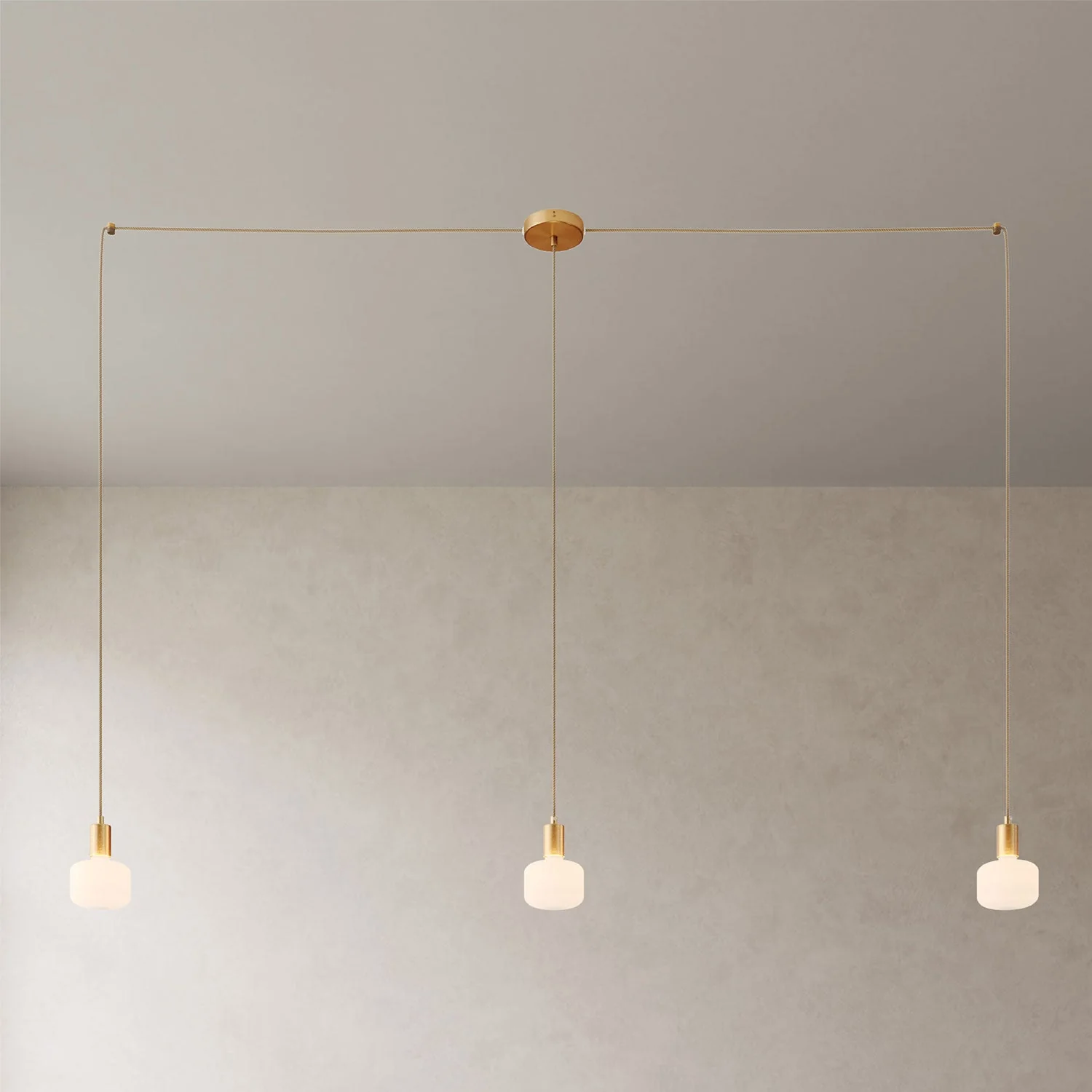 Spider - Multiple pendant lamp with 3 drops and metal finishes - Satin bronze - Image 3