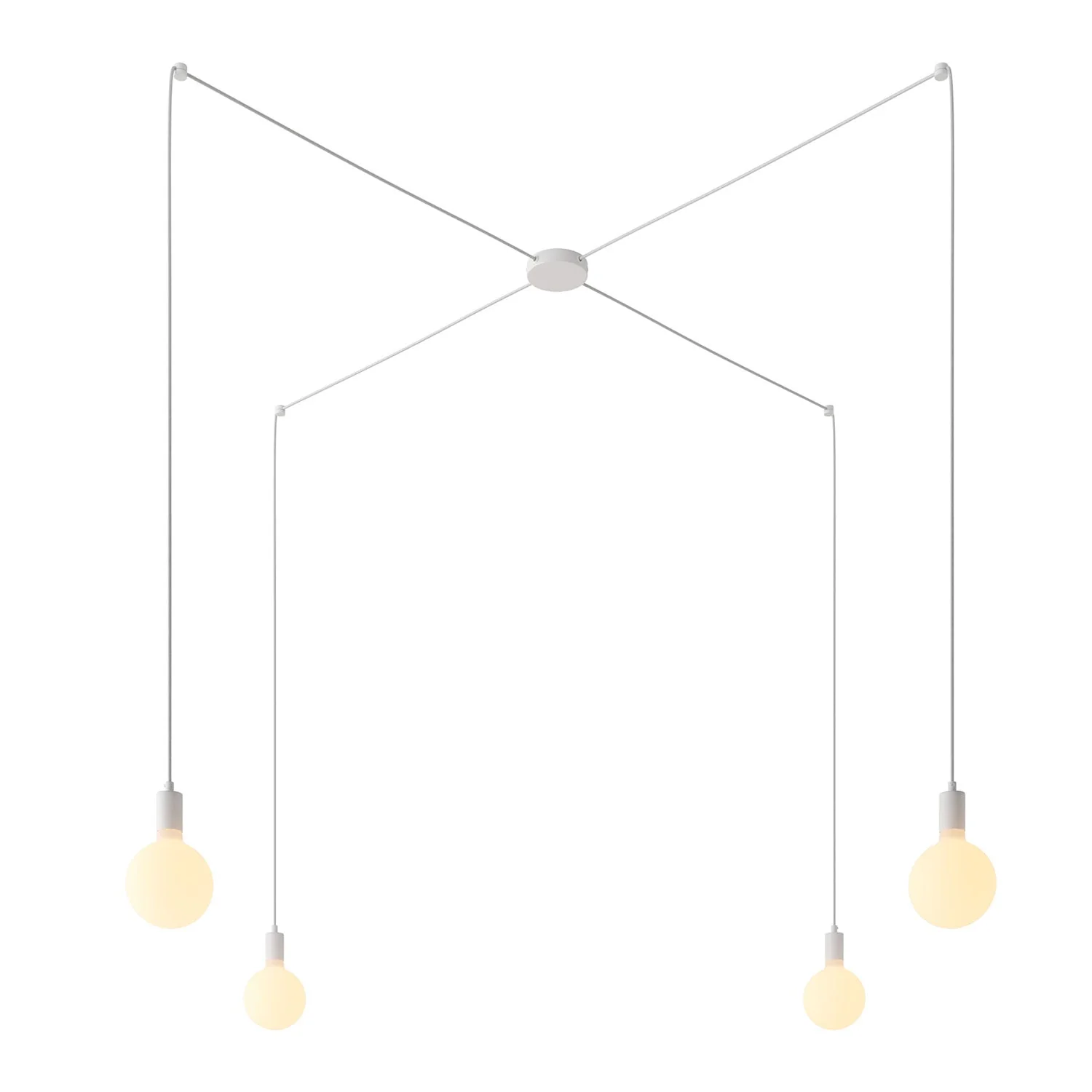 Spider - Multi-drop pendant lamp with 4 drops and metal finishes - White