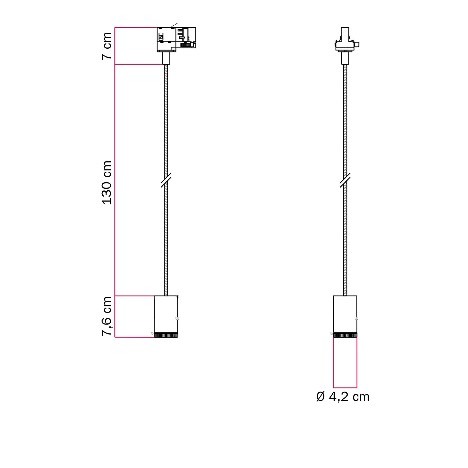 Single Mini Spotlight GU1d0 for track systems - Satin titanium - Image 6