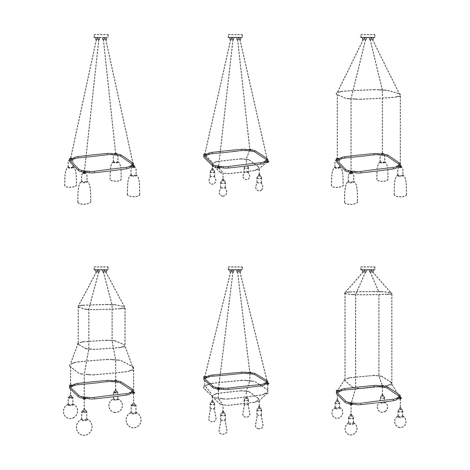 Cage Square - Structure for chandeliers - Black - Image 10