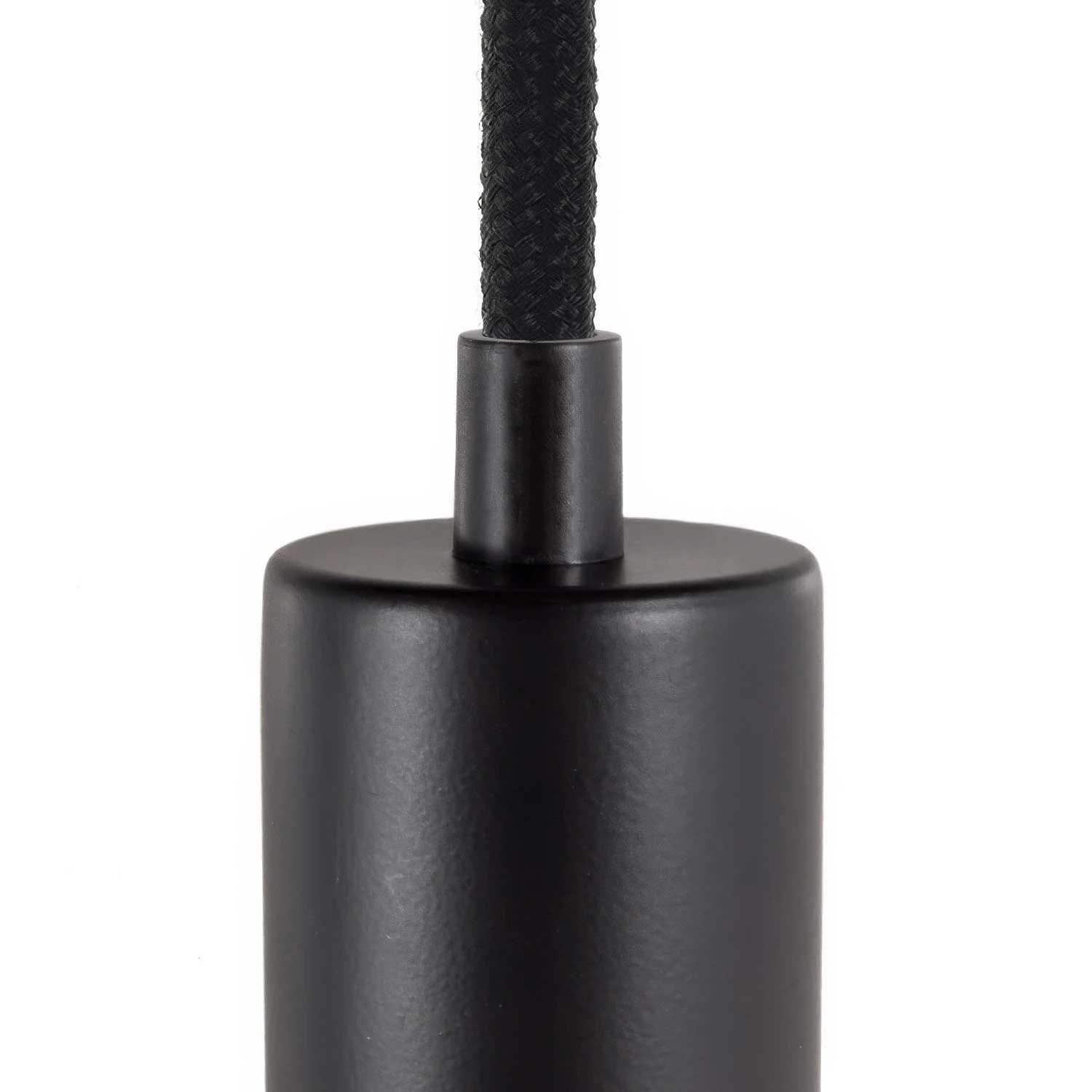 Cylindrical cable clamp in plastic complete with rod, nut and washer - Black - Image 2