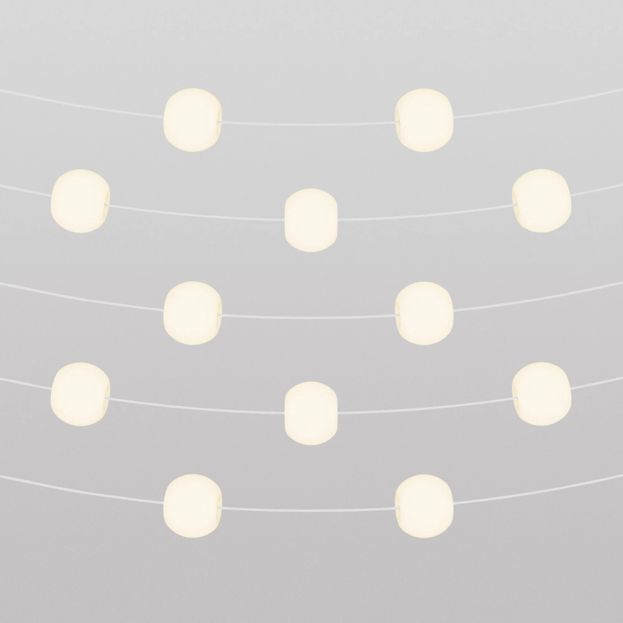 Outdoor IP67 String Light with 12 Light Points Sand White with UK Plug - Marina12 Cherry