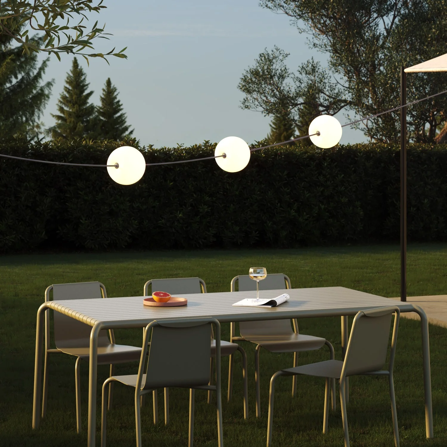 Outdoor light chain 3 light points IP67 Grey - Marina3 Cherry - Image 2