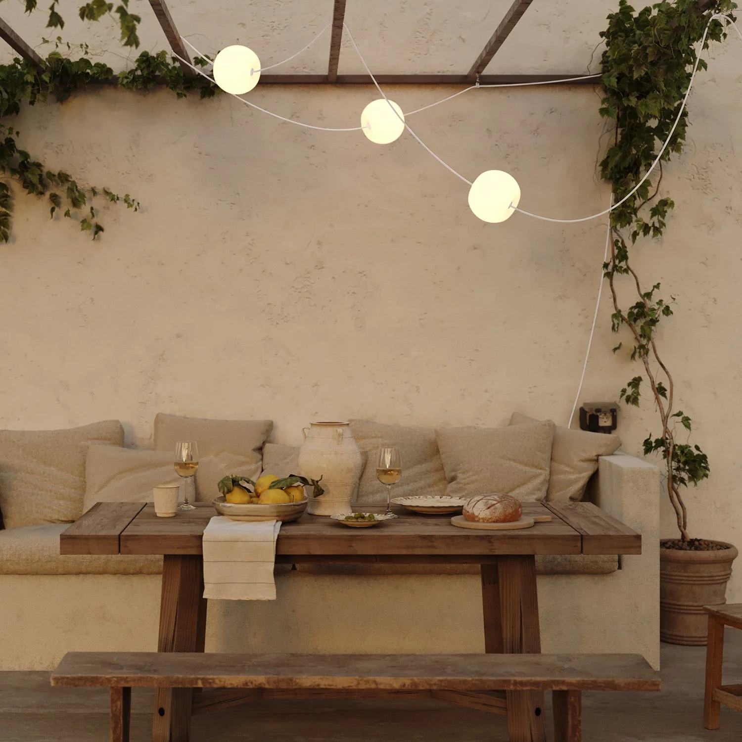 3-light outdoor IP67 string lights White Sand with UK Plug - Marina3 Cherry - Image 10