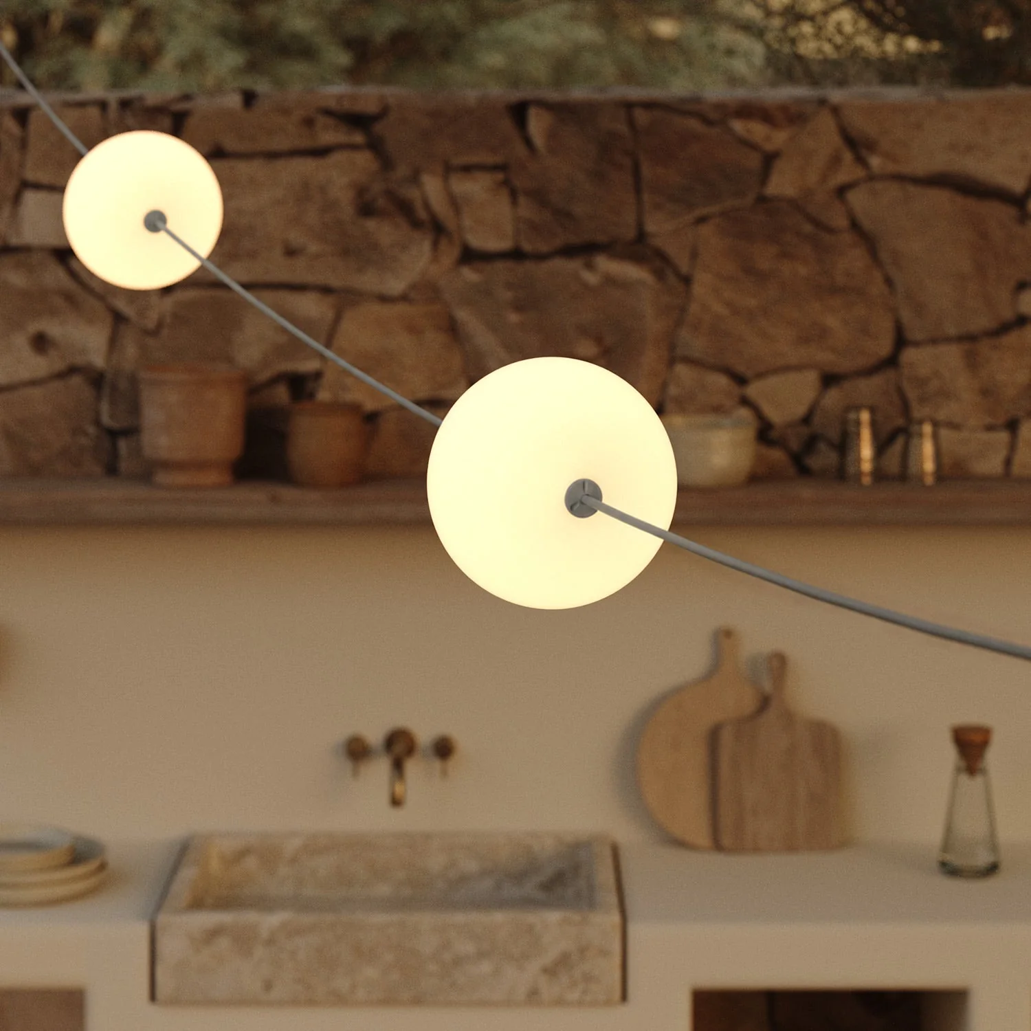 Outdoor string light 4 light points IP67 Gray - Marina4 Cherry - Image 11