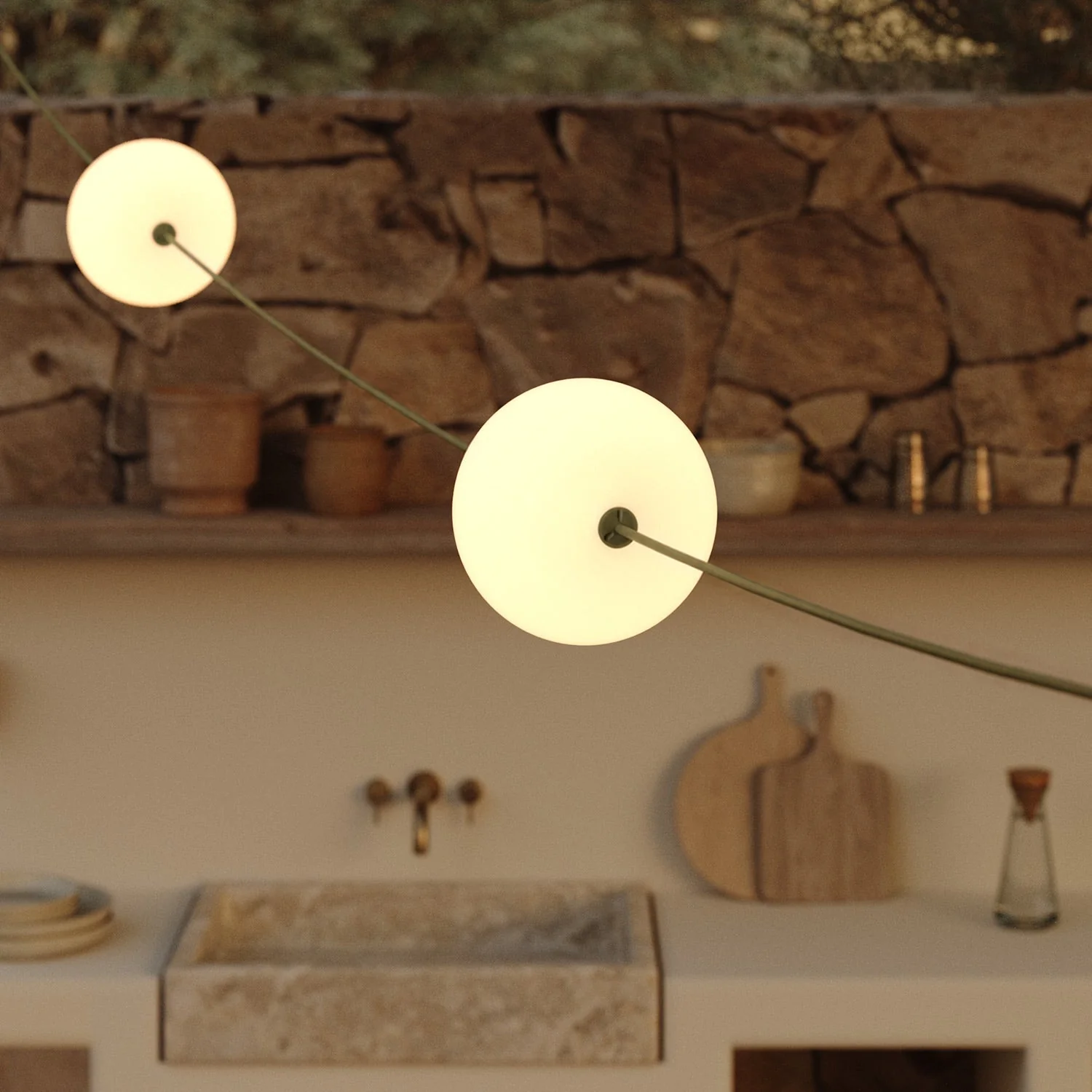 Outdoor 4-light string light IP67 Olive Green with UK Plug - Marina4 Cherry - Image 11