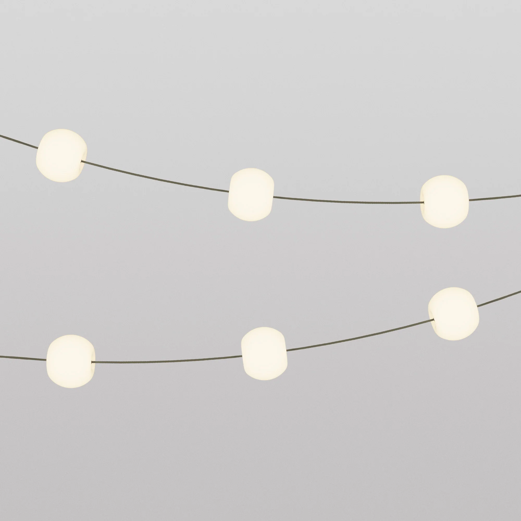 Outdoor string light 6 light points IP67 Olive Green - Marina6 Cherry