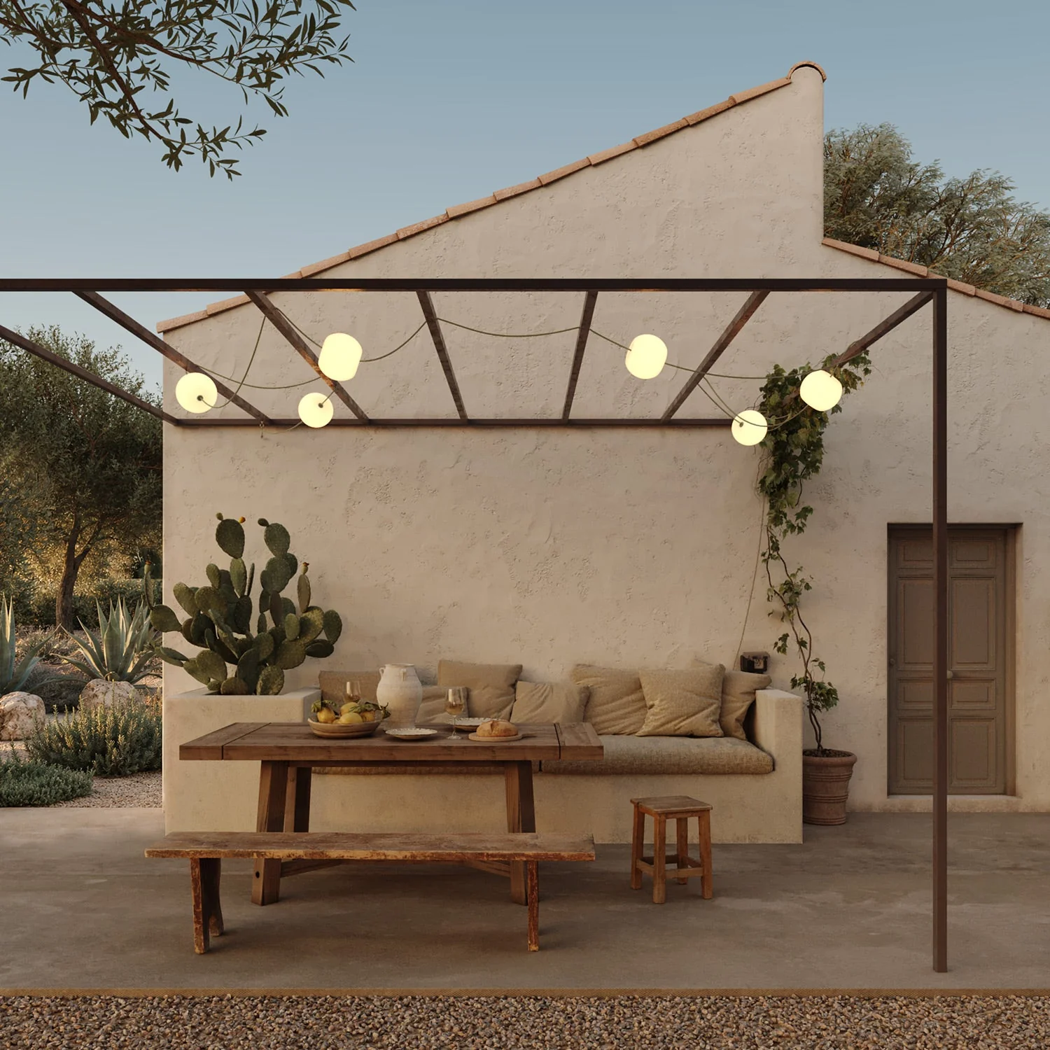 Outdoor string light 6 light points IP67 Olive Green - Marina6 Cherry - Image 11