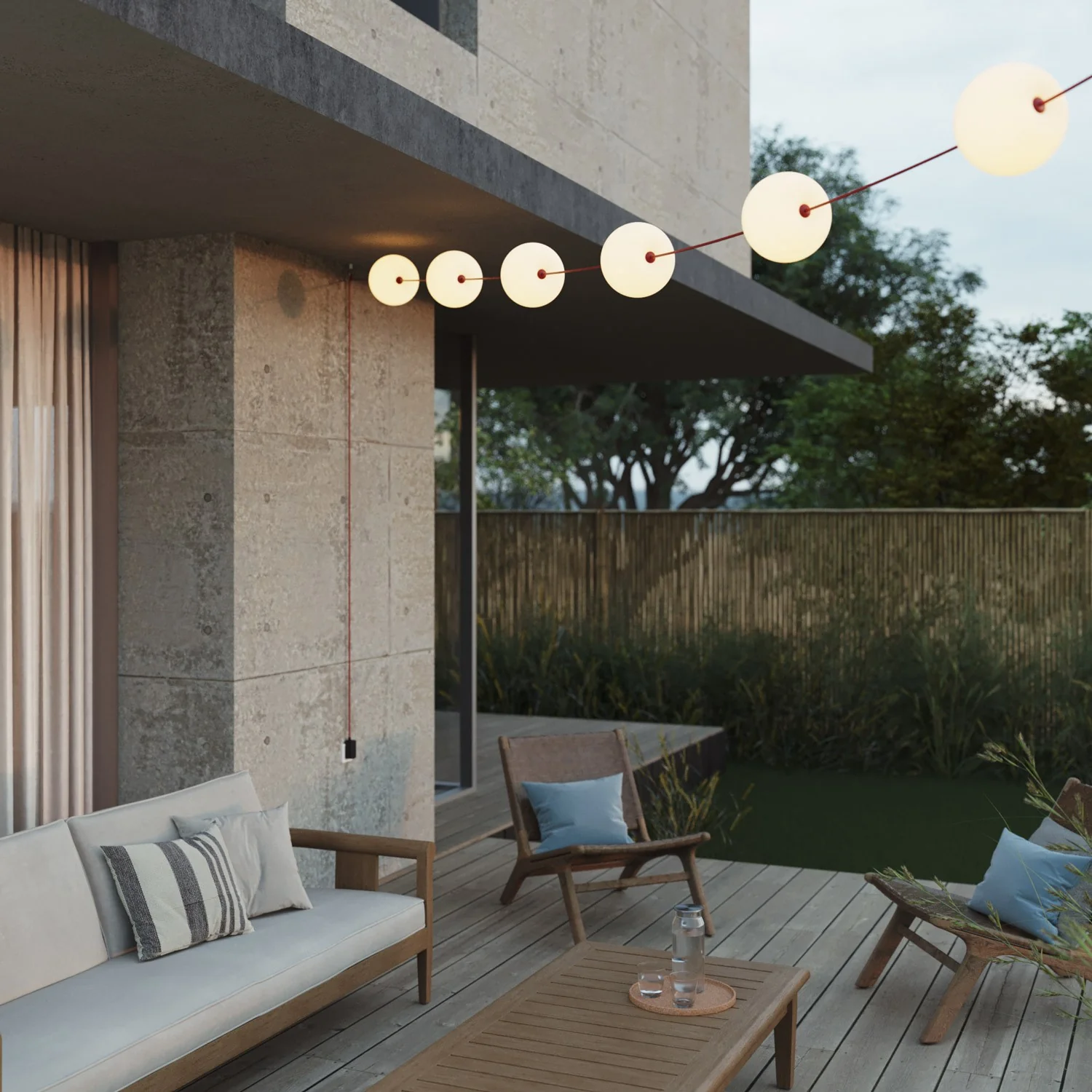 Outdoor light chain with 6 light points IP67 Red Starfish - Marina6 Cherry - Image 2