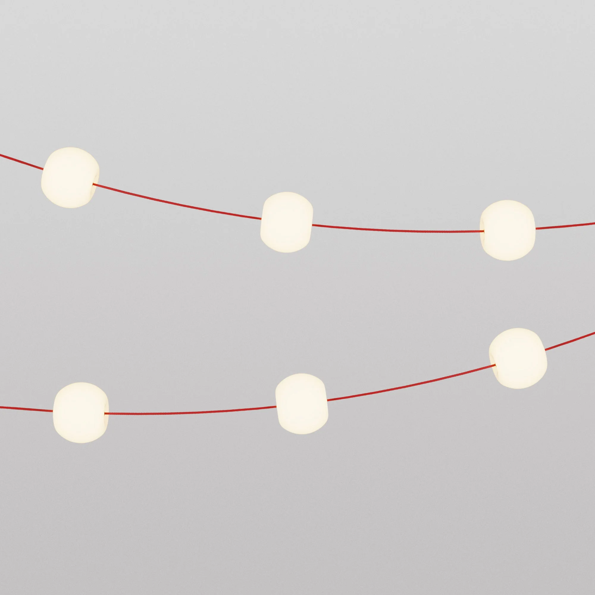 Outdoor String Light 6 Light Points IP67 Starfish Red with UK Plug - Marina6 Cherry