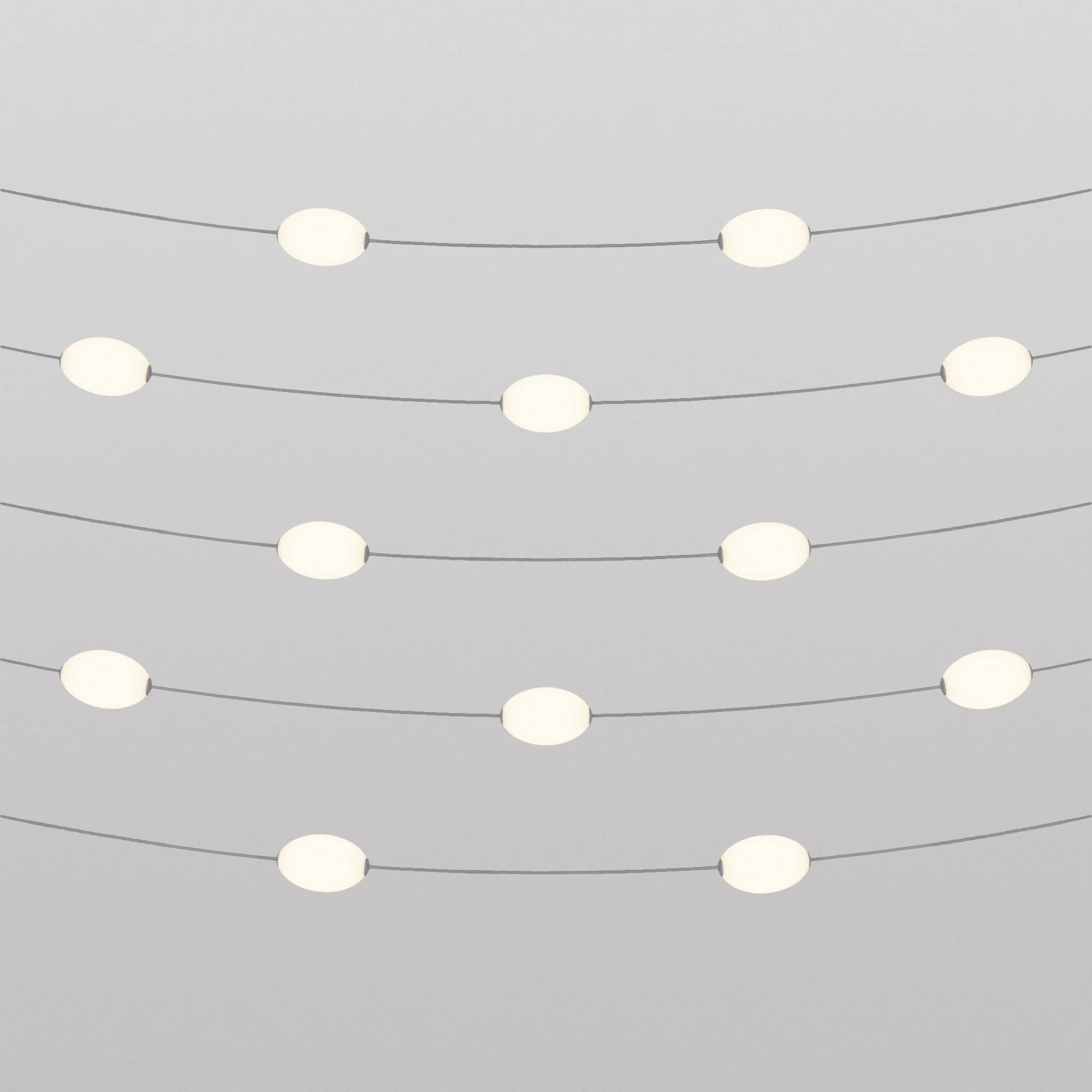 Outdoor string lights with 12 light points IP67 Grey - Marina12