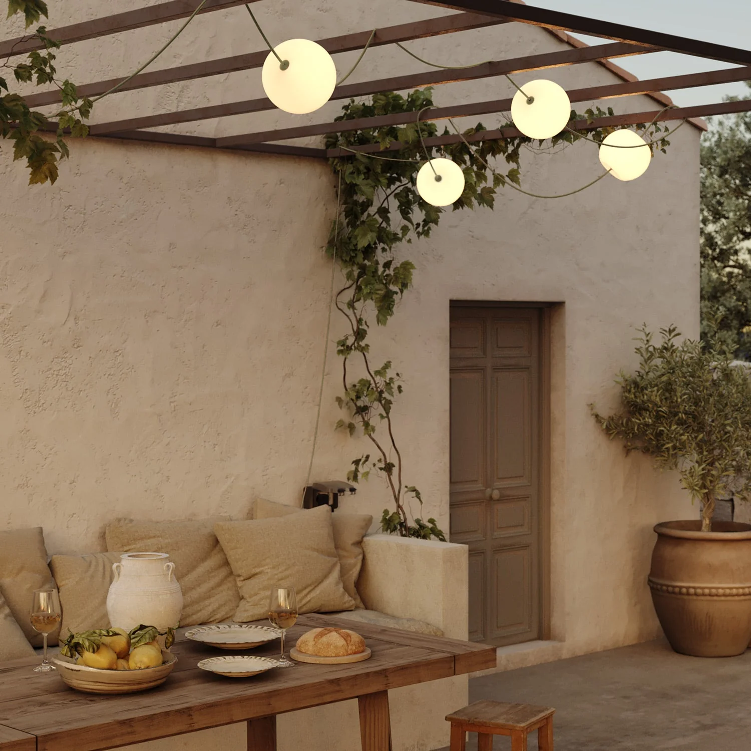 Outdoor 6-Light String Light IP67 Olive Green with UK Plug - Marina6 Cherry - Image 12