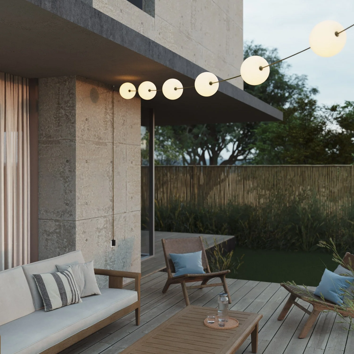 Outdoor 6-Light String Light IP67 Olive Green with UK Plug - Marina6 Cherry - Image 2
