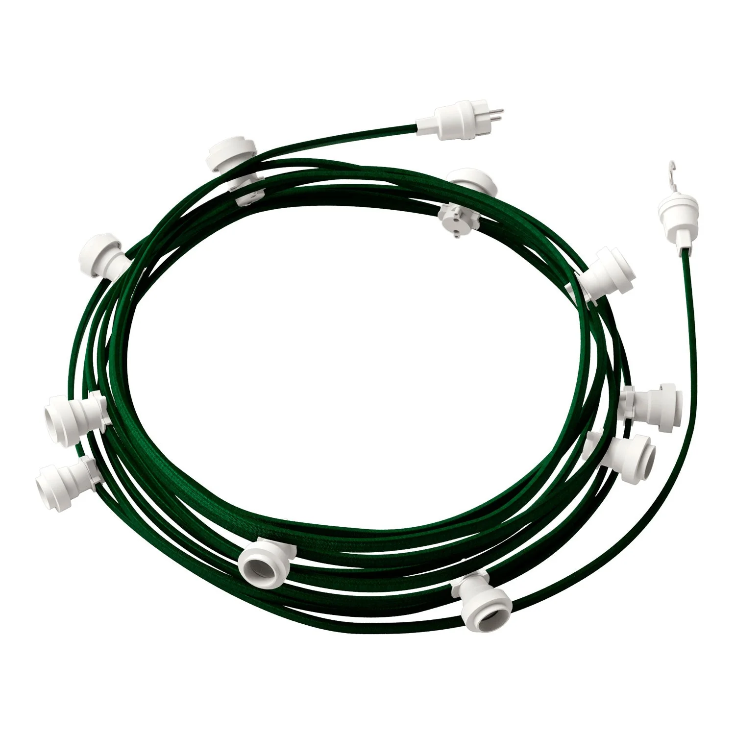 String light Lumet System 12.5 m with textile cable CM21, 10 lamp holders, white hook and plug
