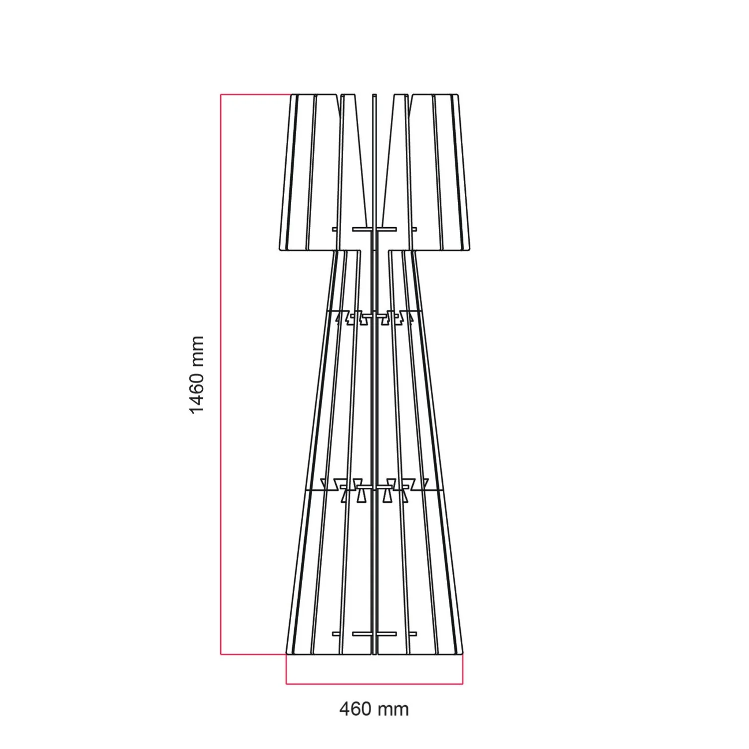 Structure for SHHINE floor lamp in sound-absorbing material – Melange black - Image 4