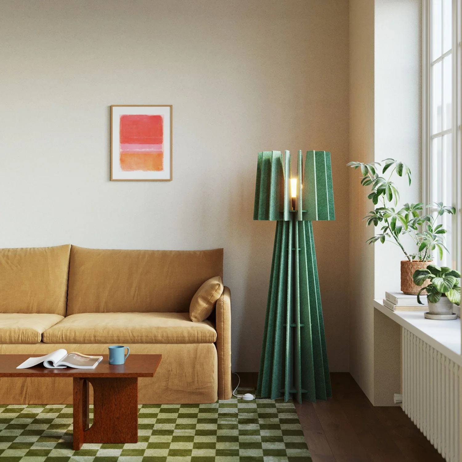 SHHINE floor lamp structure in sound-absorbing material - Melange green - Image 2