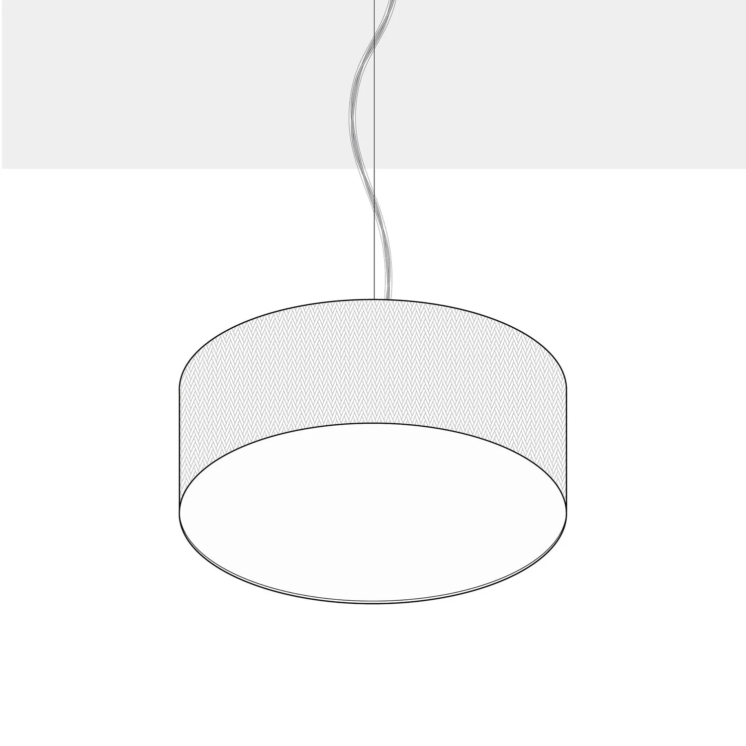 Pendant lamp with fabric Lampshade Cylinder Medium - Made in Italy - Blue Wool - Image 10
