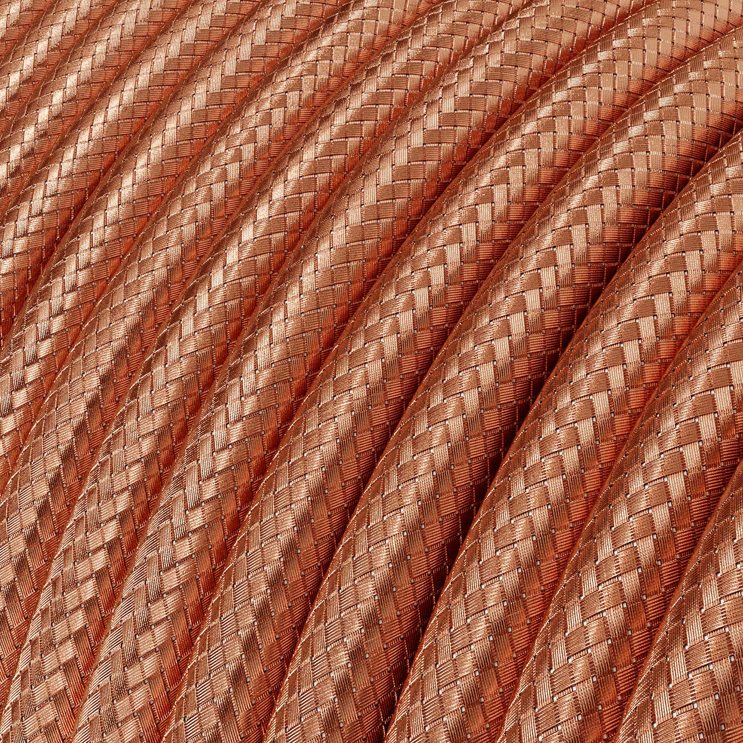 Pendant lamp complete with fabric cable, oversize Ellepi lampshade and metal finishes - Corten effect - Image 2