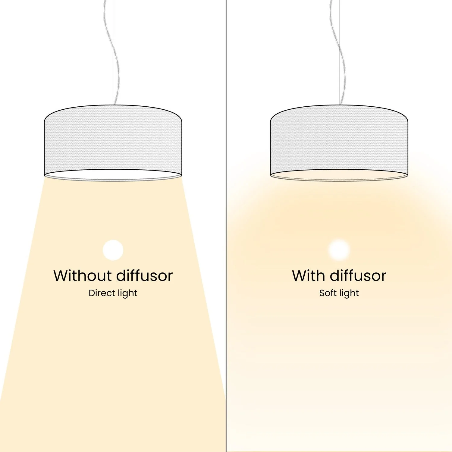 Pendant lamp with Cilindro Large fabric Lampshade - Made in Italy - Arenal Ash - Image 11
