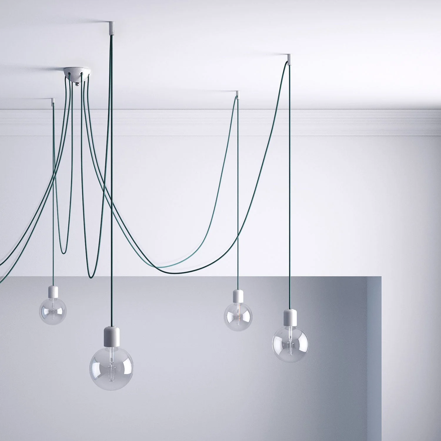 Cable decentraliser, ceiling hook for fabric electrical cable with stopper - White - Image 2