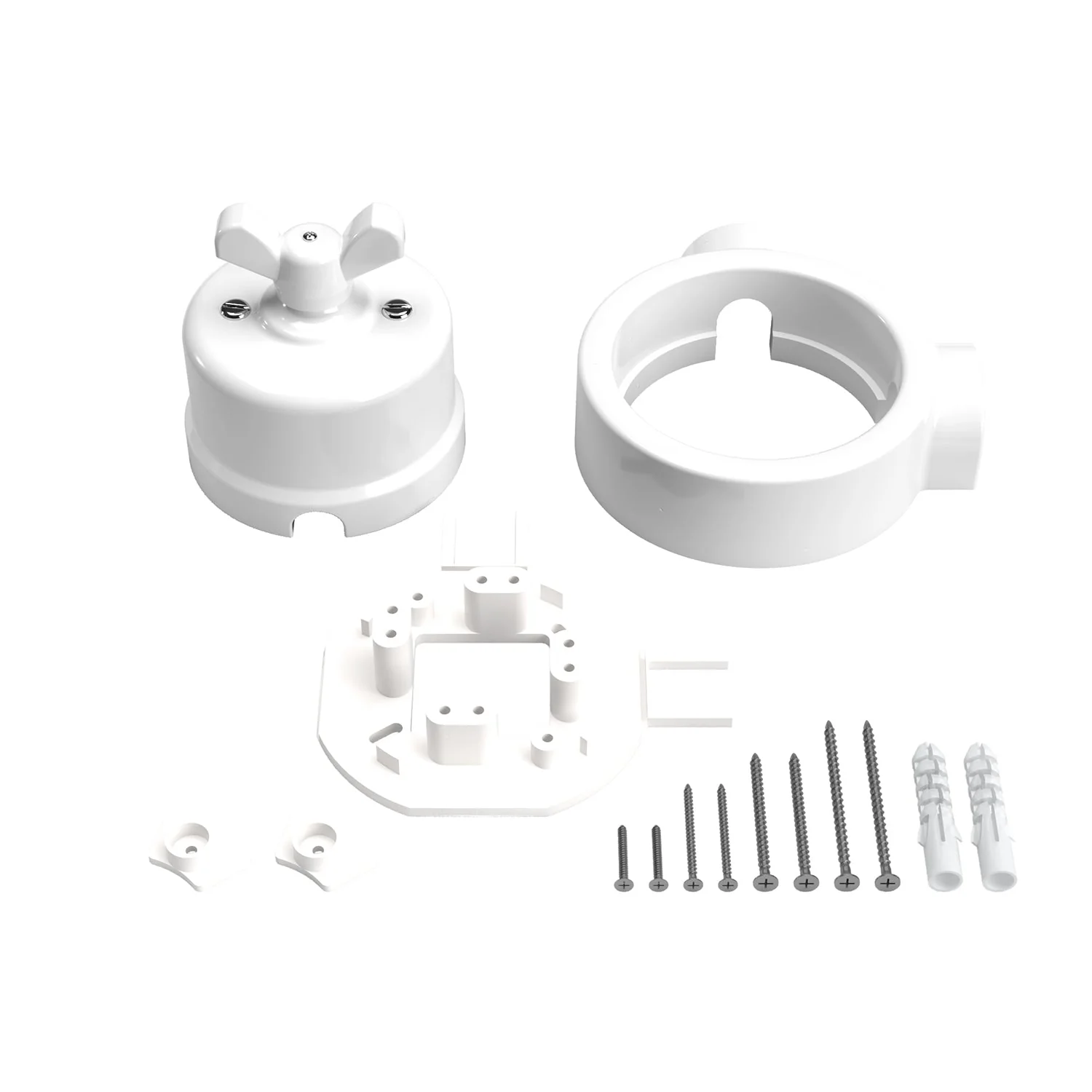 Switch/diverter kit with butterfly nut and base for Creative-Tubes in white porcelain - Image 10