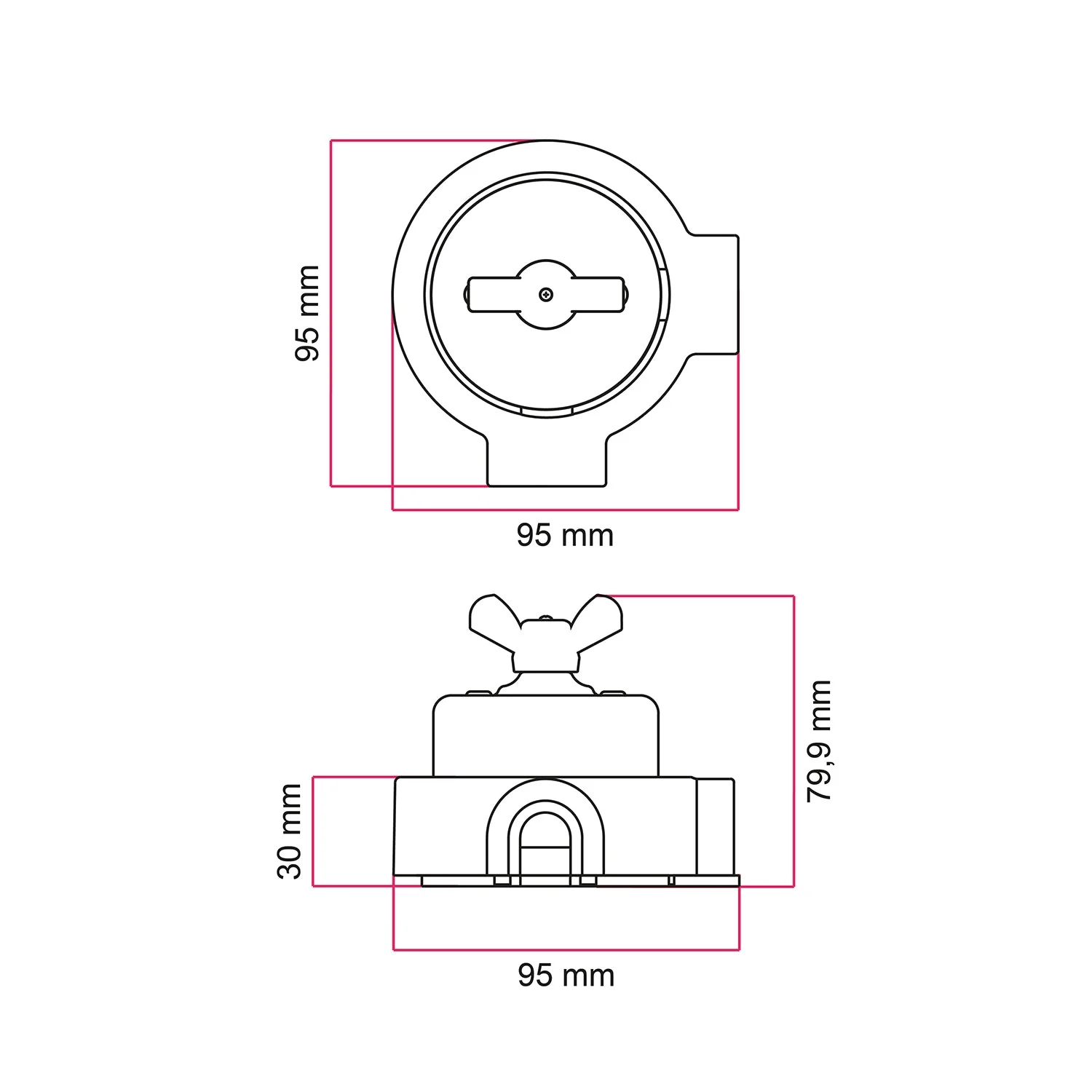 Switch/diverter kit with butterfly nut and base for Creative-Tubes in white porcelain - Image 13