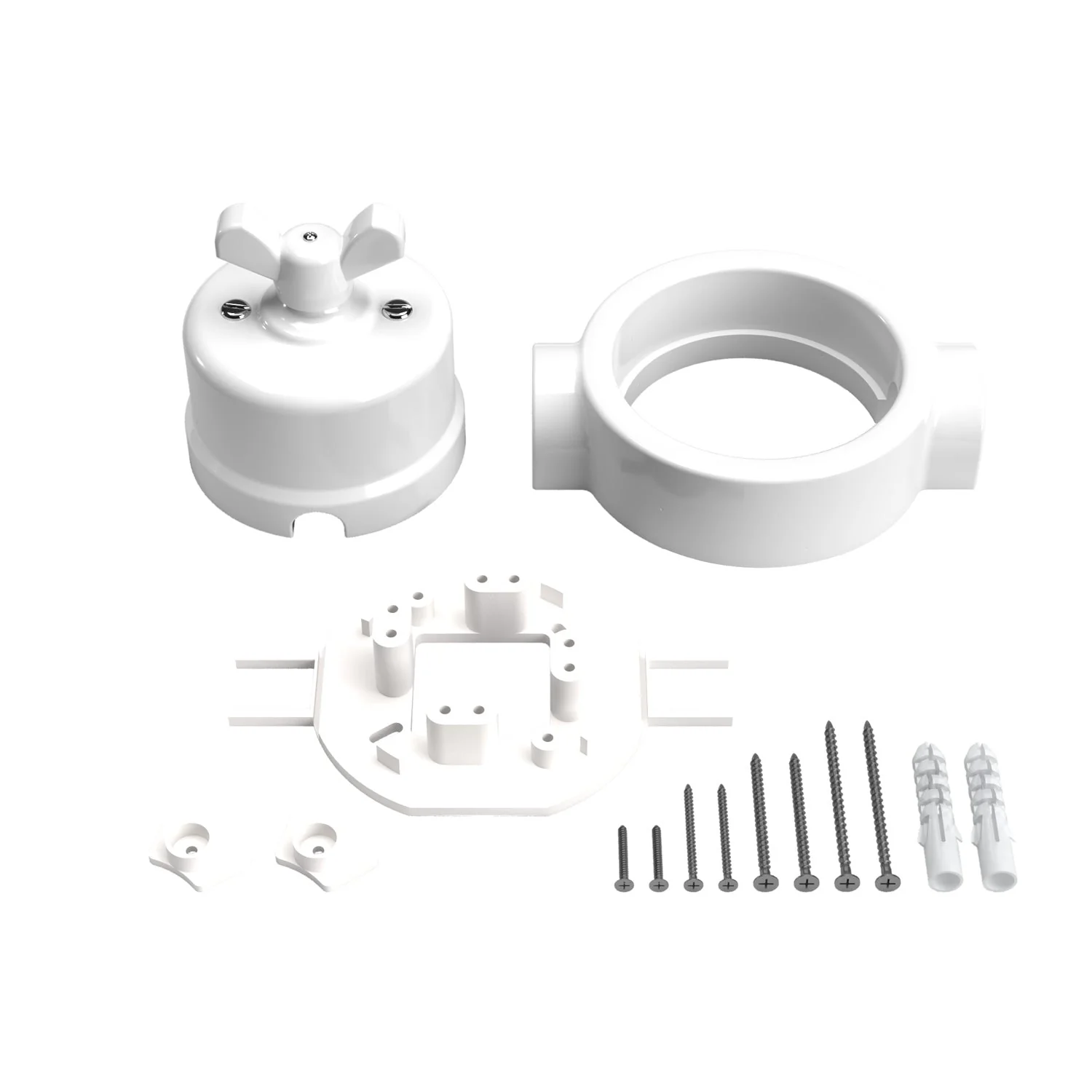 Switch/diverter kit with butterfly nut and base for Creative-Tubes in white porcelain - Image 17