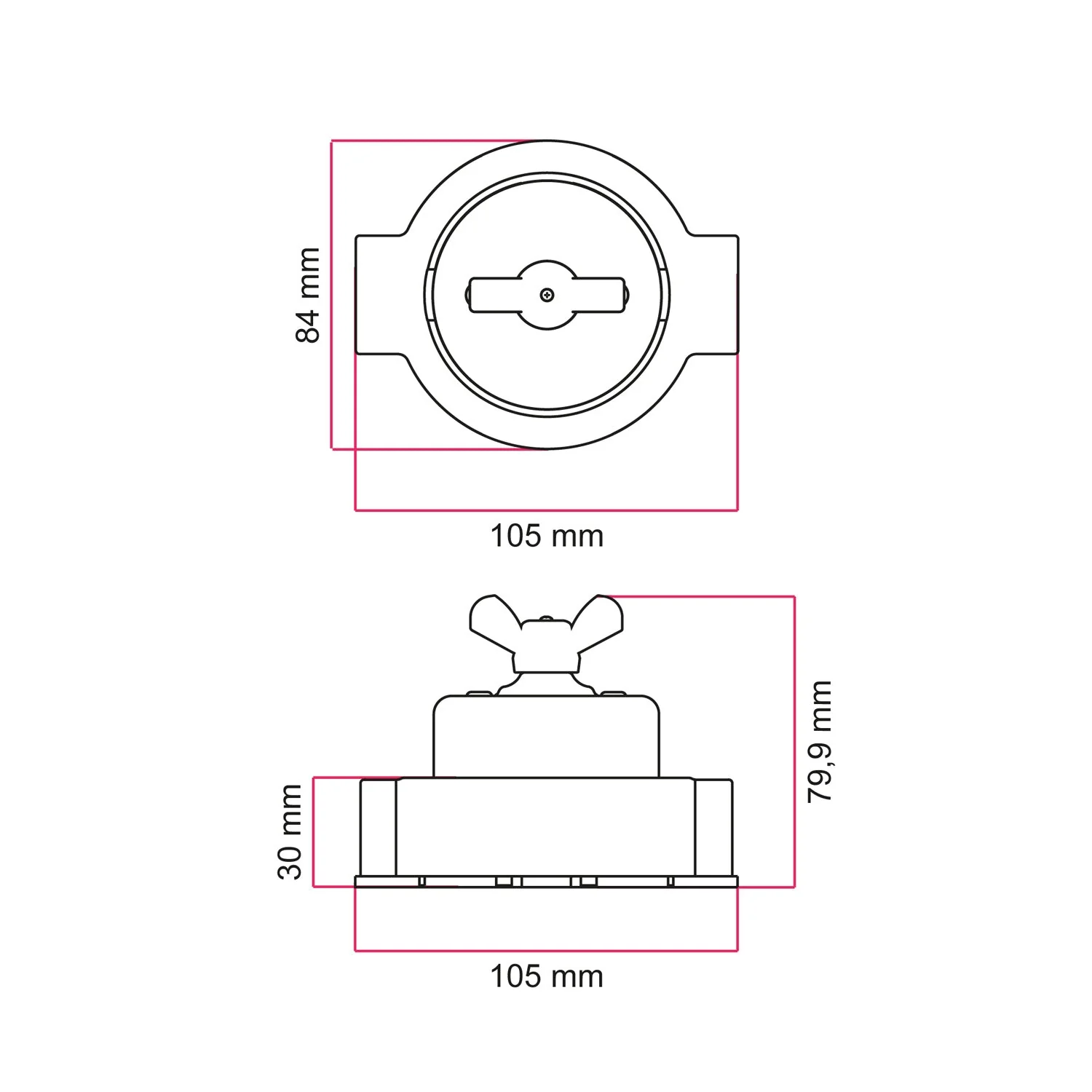 Switch/diverter kit with butterfly nut and base for Creative-Tubes in white porcelain - Image 20