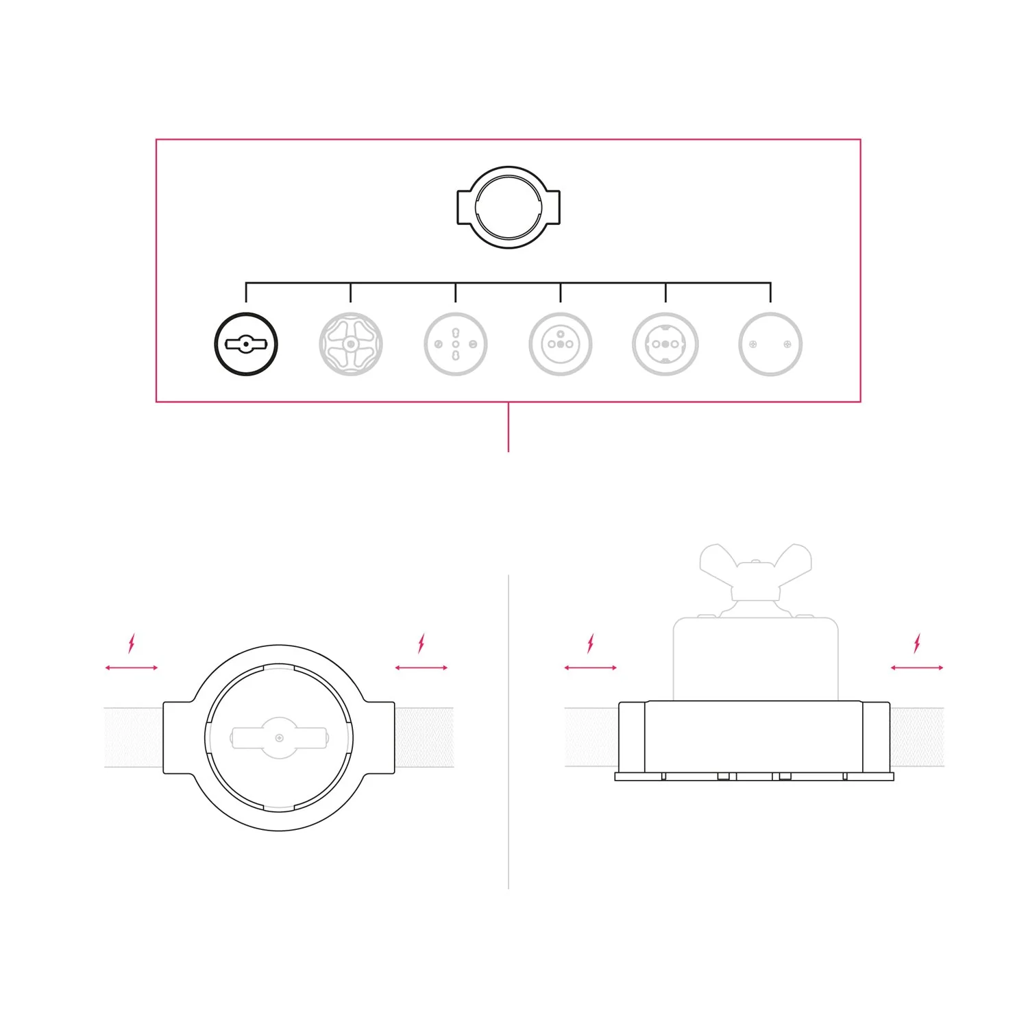 Switch/diverter kit with butterfly nut and base for Creative-Tubes in white porcelain - Image 21