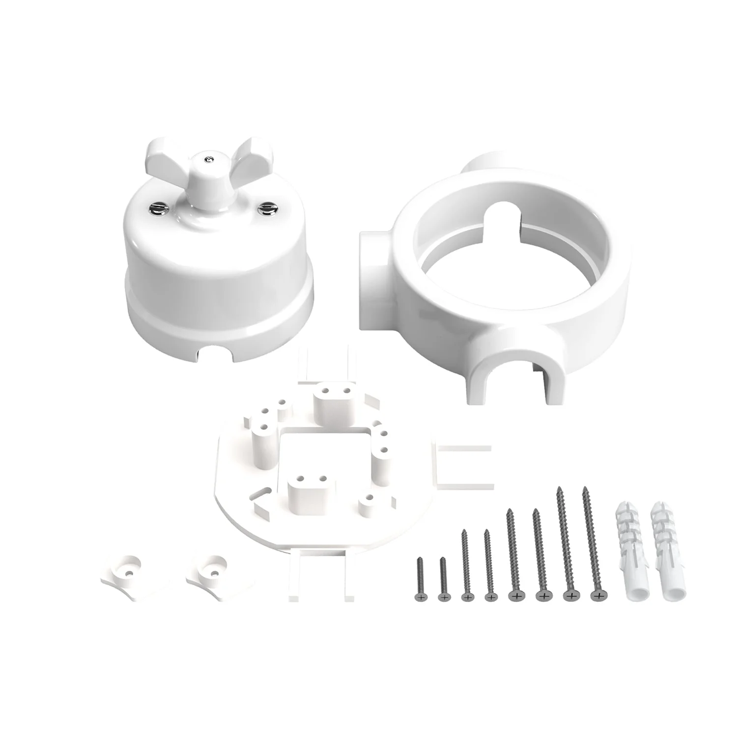 Switch/diverter kit with butterfly nut and base for Creative-Tubes in white porcelain - Image 24