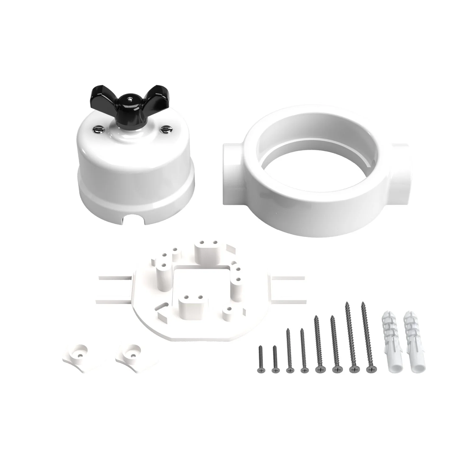 Switch/diverter kit with butterfly nut and base for Creative-Tubes in white porcelain - Image 41