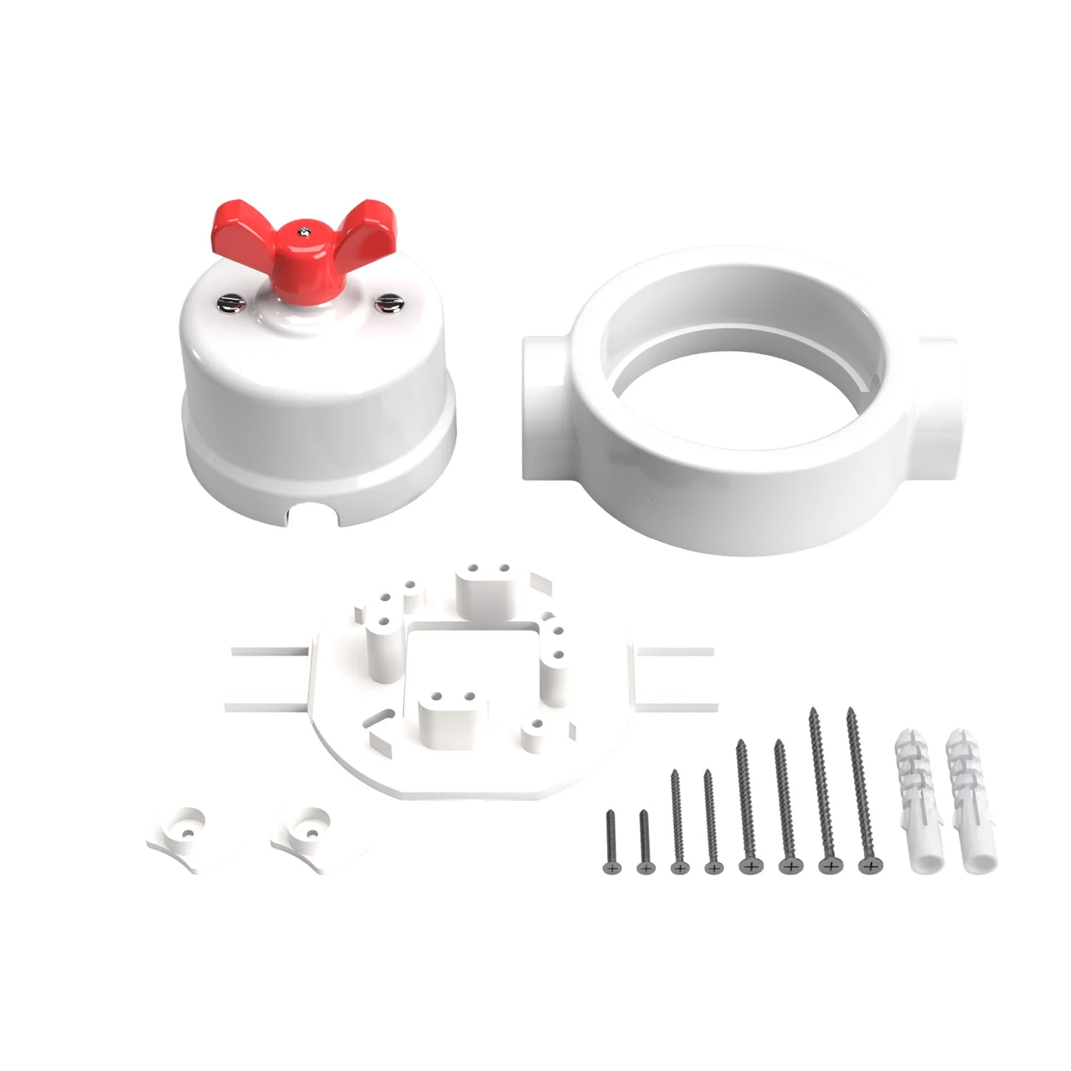 Switch/diverter kit with butterfly nut and base for Creative-Tubes in white porcelain - Image 61