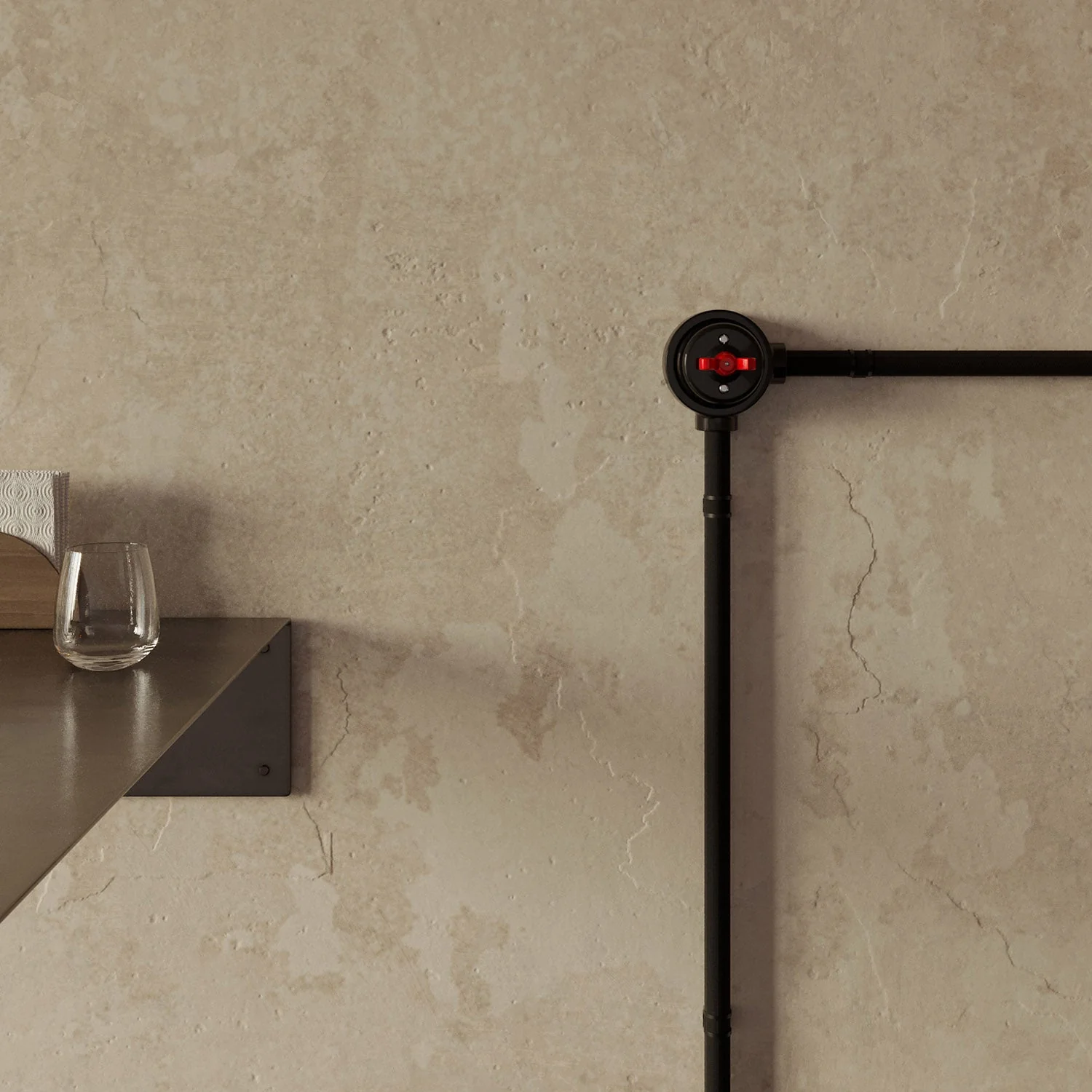 Switch/diverter kit with butterfly nut and base for Creative-Tubes in black porcelain - Image 57