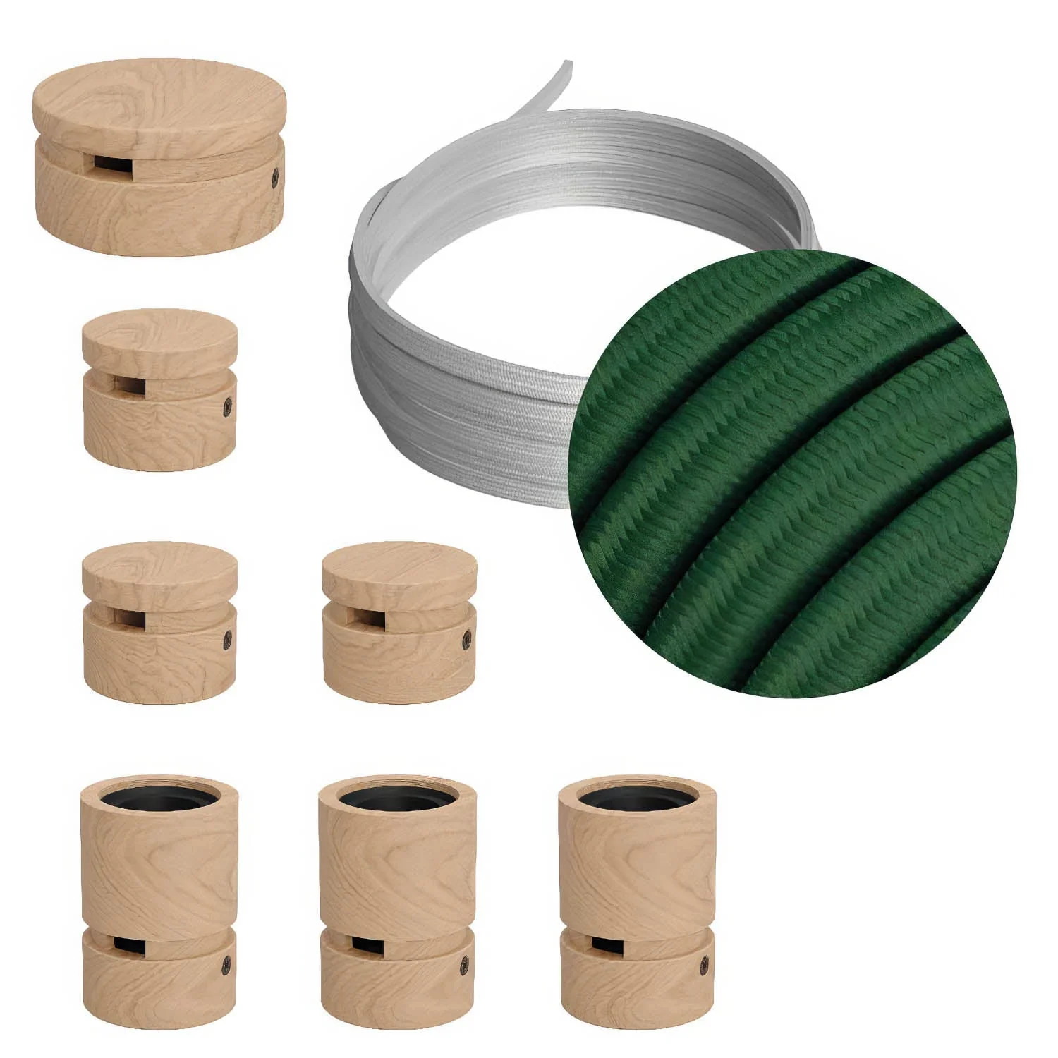 Filé Linear System Kit - with 5 m CM21 cable for string light and 7 wooden components for interiors