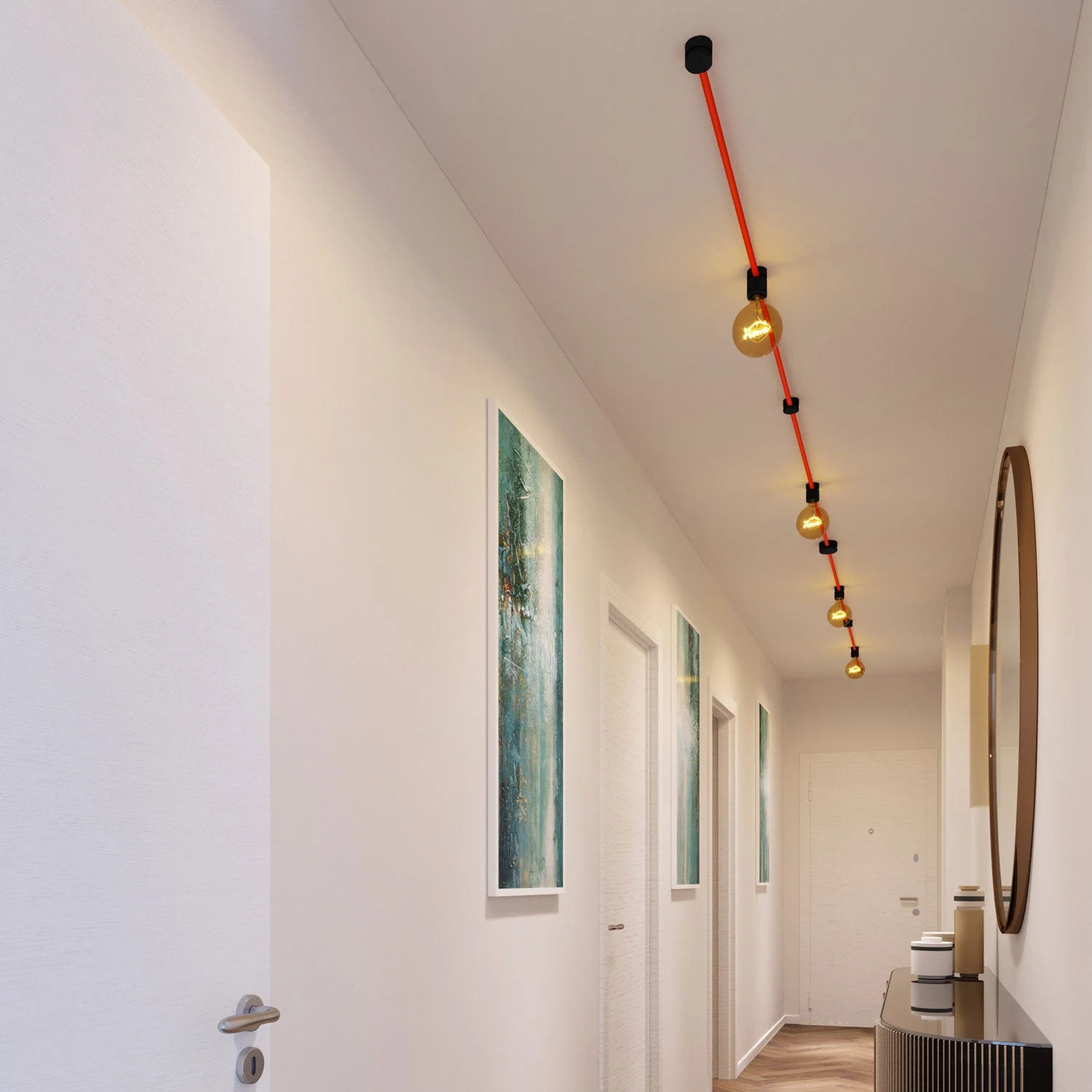 Filé Symmetric System Kit - with 5 m CF15 cable for string light and 9 black painted wooden components for interiors - Image 2