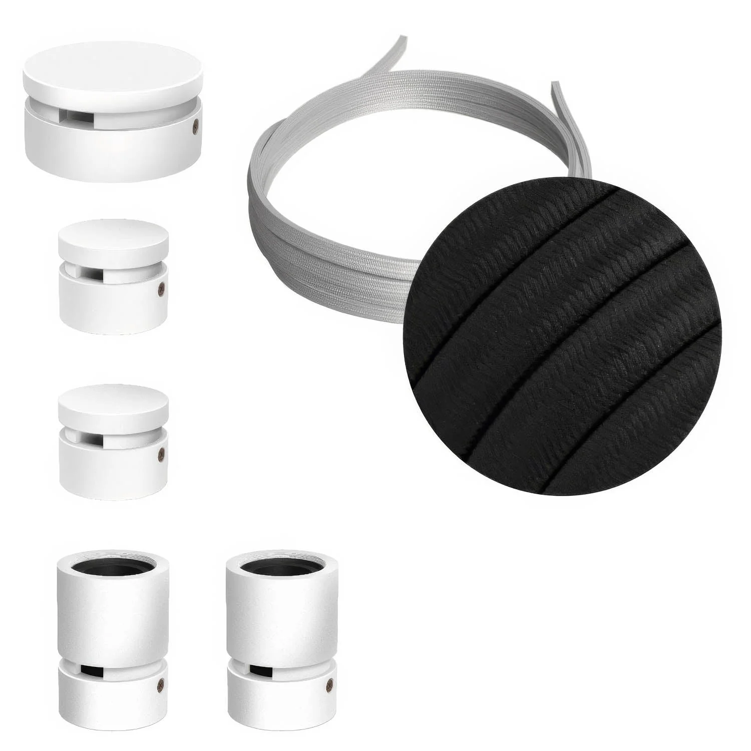 Filé Wiggle Kit System - with 3 m CM04 cable for string light and 5 white painted wood components for interiors