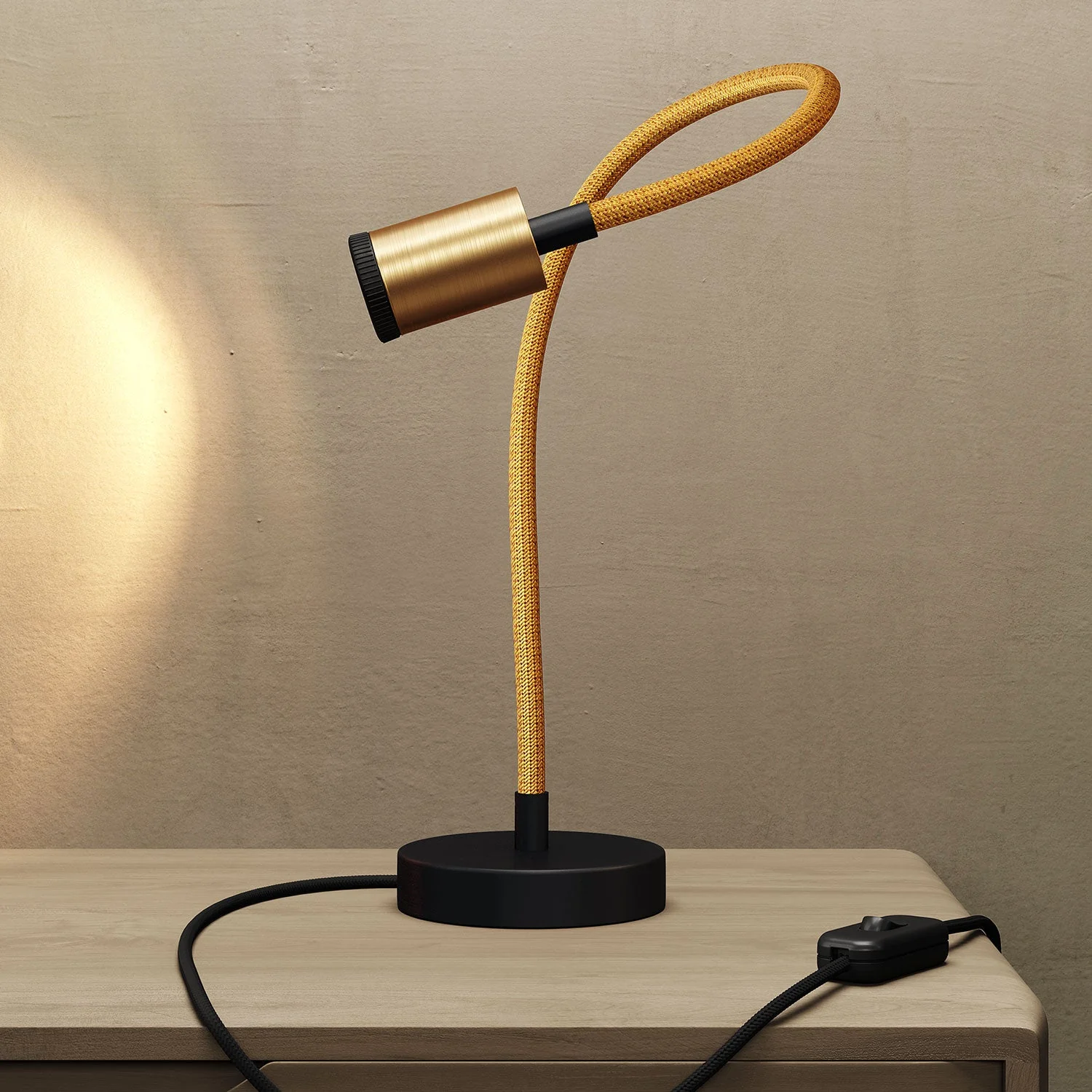 Table Flex GU1d0 adjustable table lamp with mini LED spotlight - Satin bronze - Image 2
