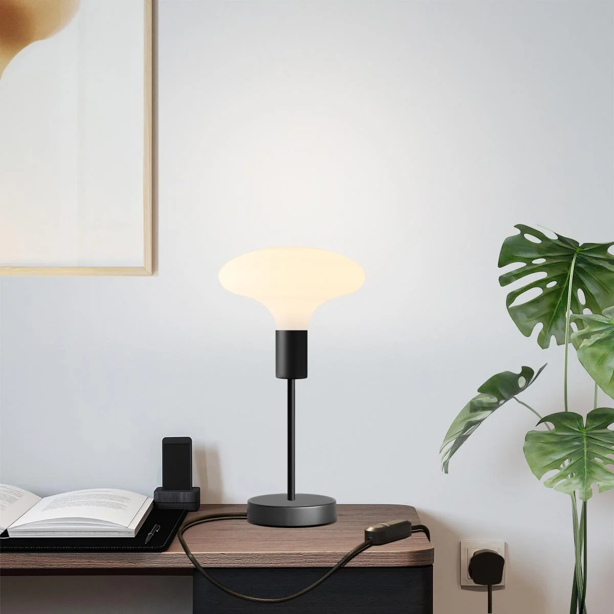 Alzaluce Idra table lamp in metal with UK plug - Black - Image 6