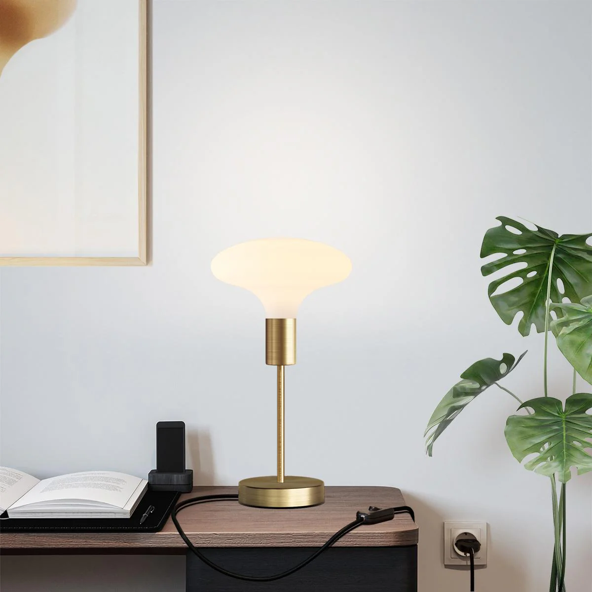 Alzaluce Idra table lamp in metal - Brushed bronze - Image 2
