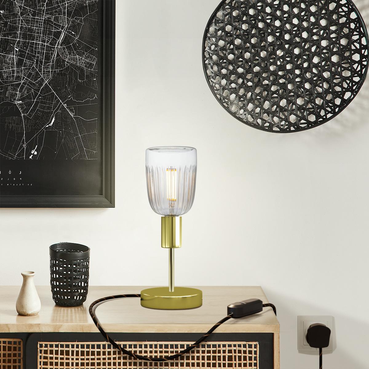 Alzaluce Tiche table lamp in metal with UK plug - Brass - Image 6