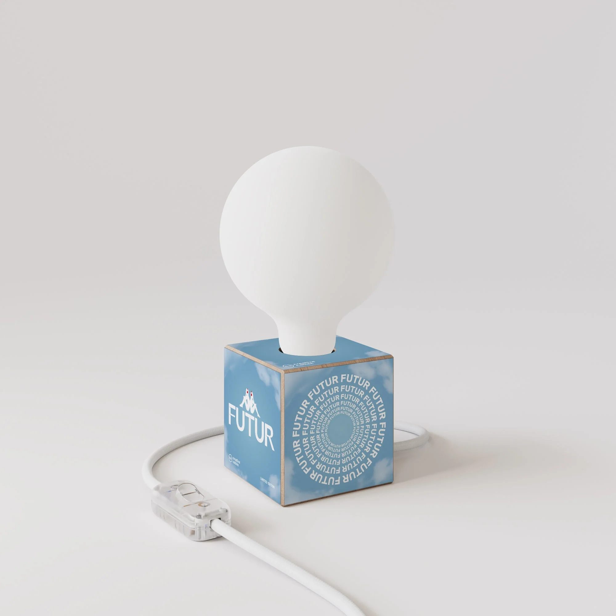 Cubetto table lamp "Futur" with porcelain-effect globe Light bulb - Futur festival - Image 3