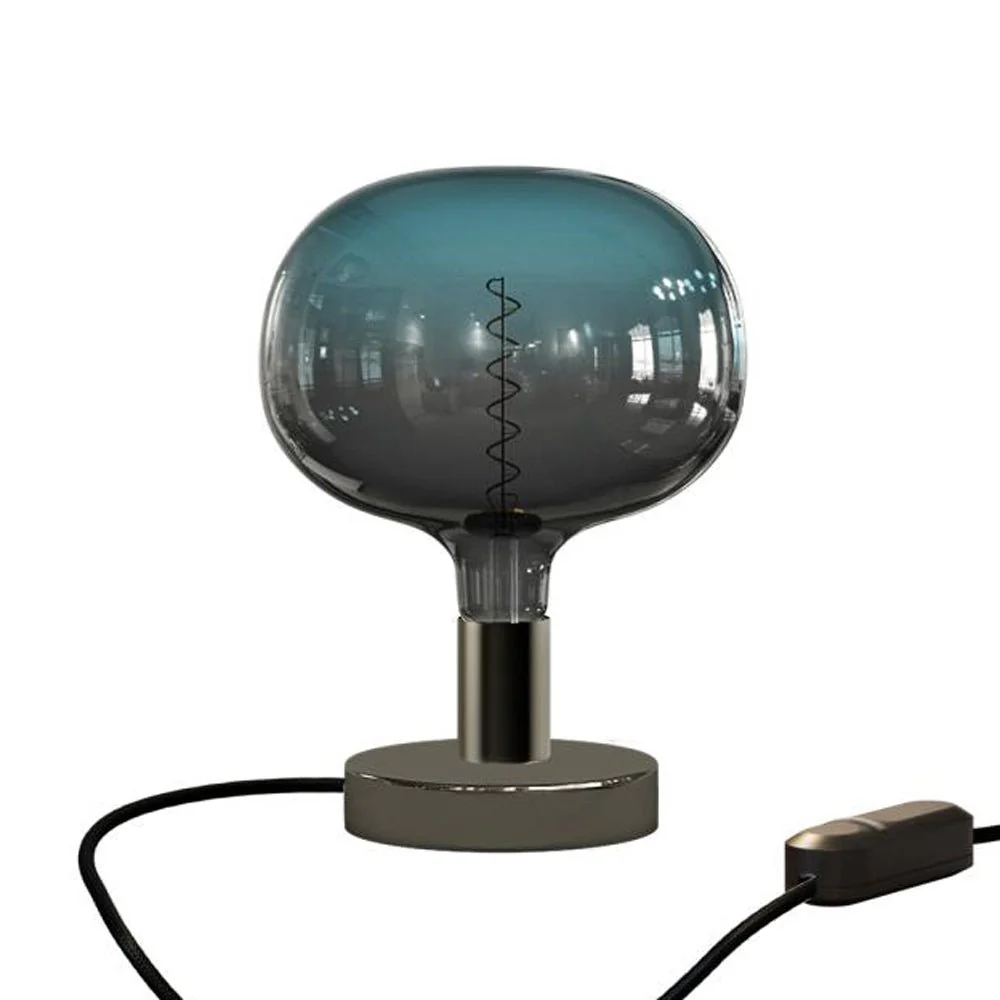 Posaluce Cobble table lamp in metal with UK plug - Pearl black - Image 5
