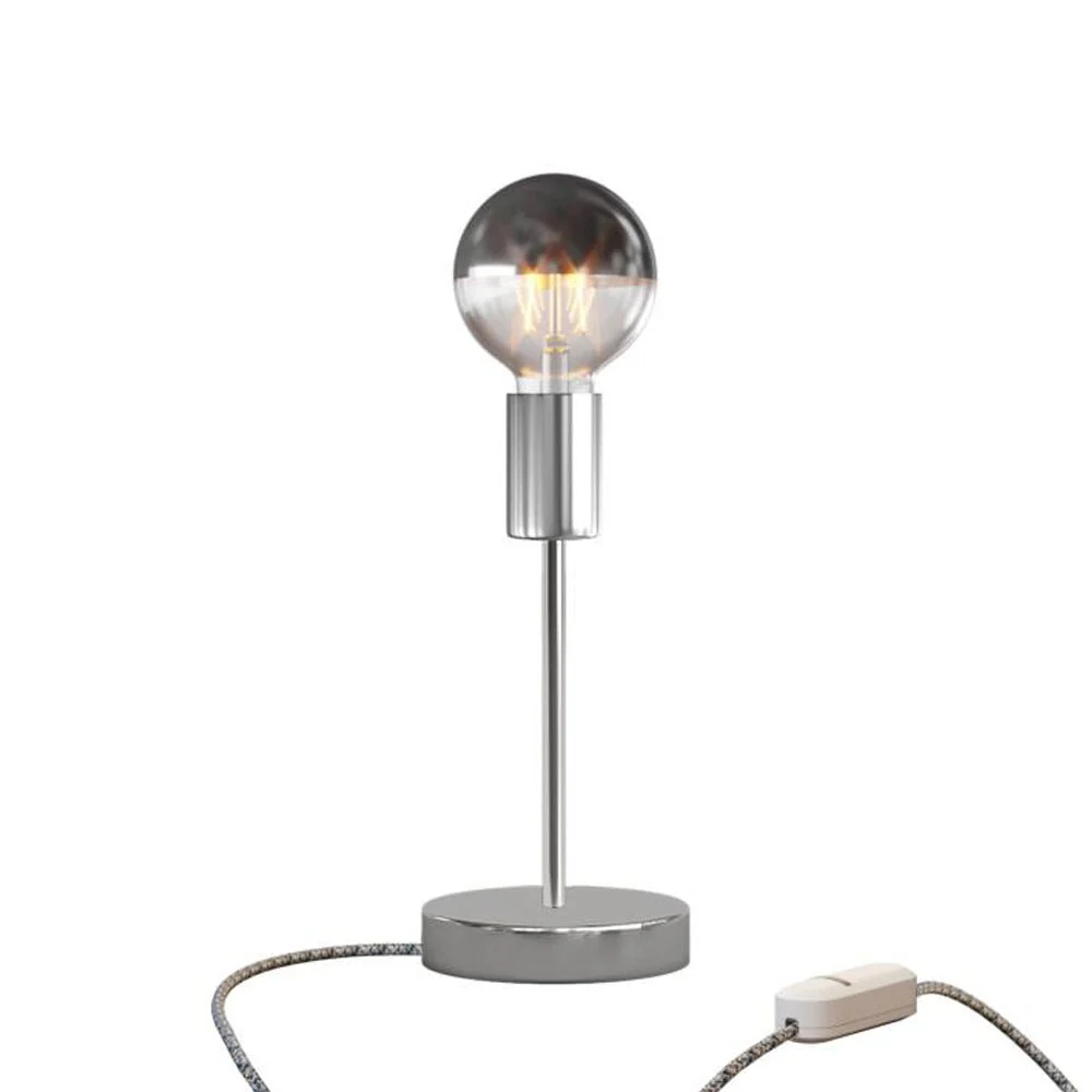 Alzaluce Half Cup table lamp in metal with UK plug – Chrome - Image 5