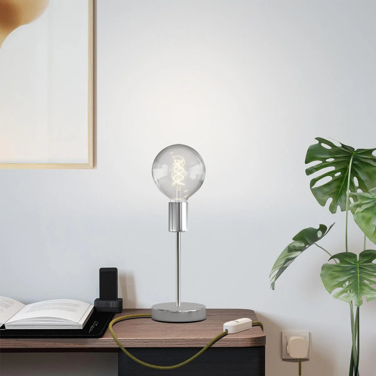Alzaluce Globe table lamp in metal with UK plug - Chrome - Image 6