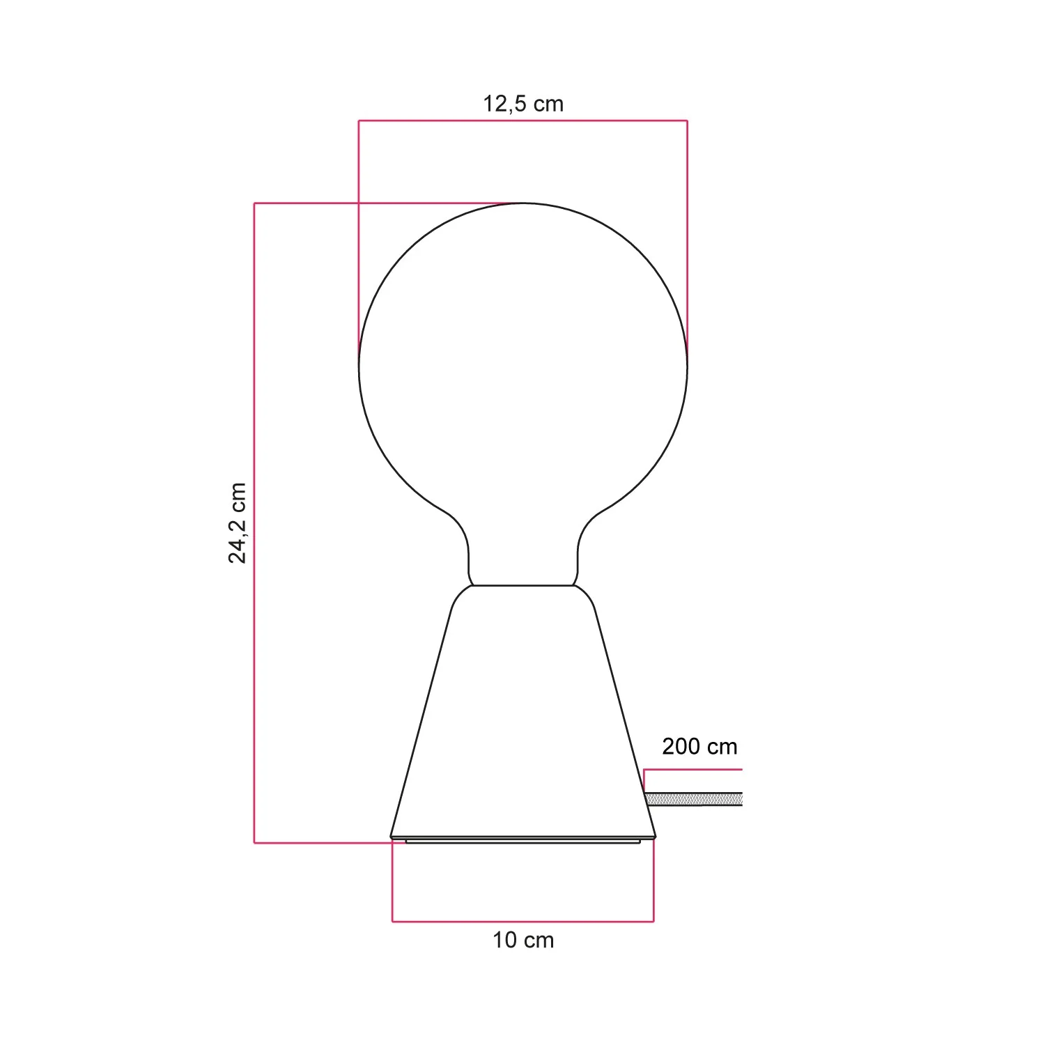Table lamp with alder wood base, transparent light bulb, RM04 cable and EU plug - Image 6