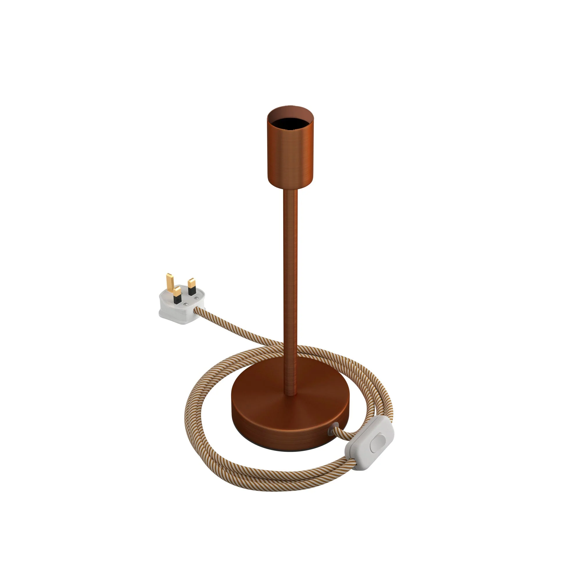 Alzaluce β Metal table lamp with UK plug β Satin copper - Image 10